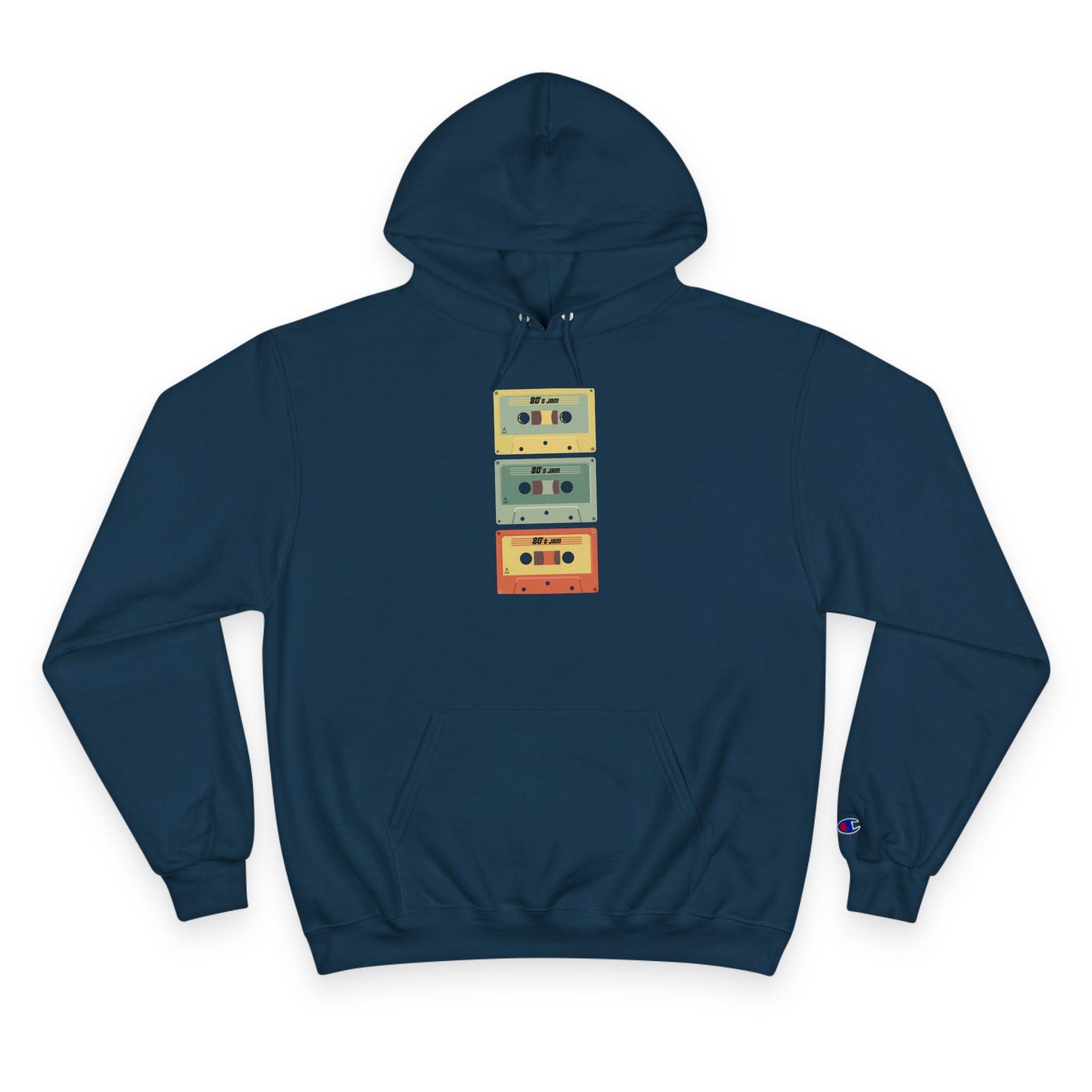 Retro Cassette Tape Hoodie with Tropical Sunset Design