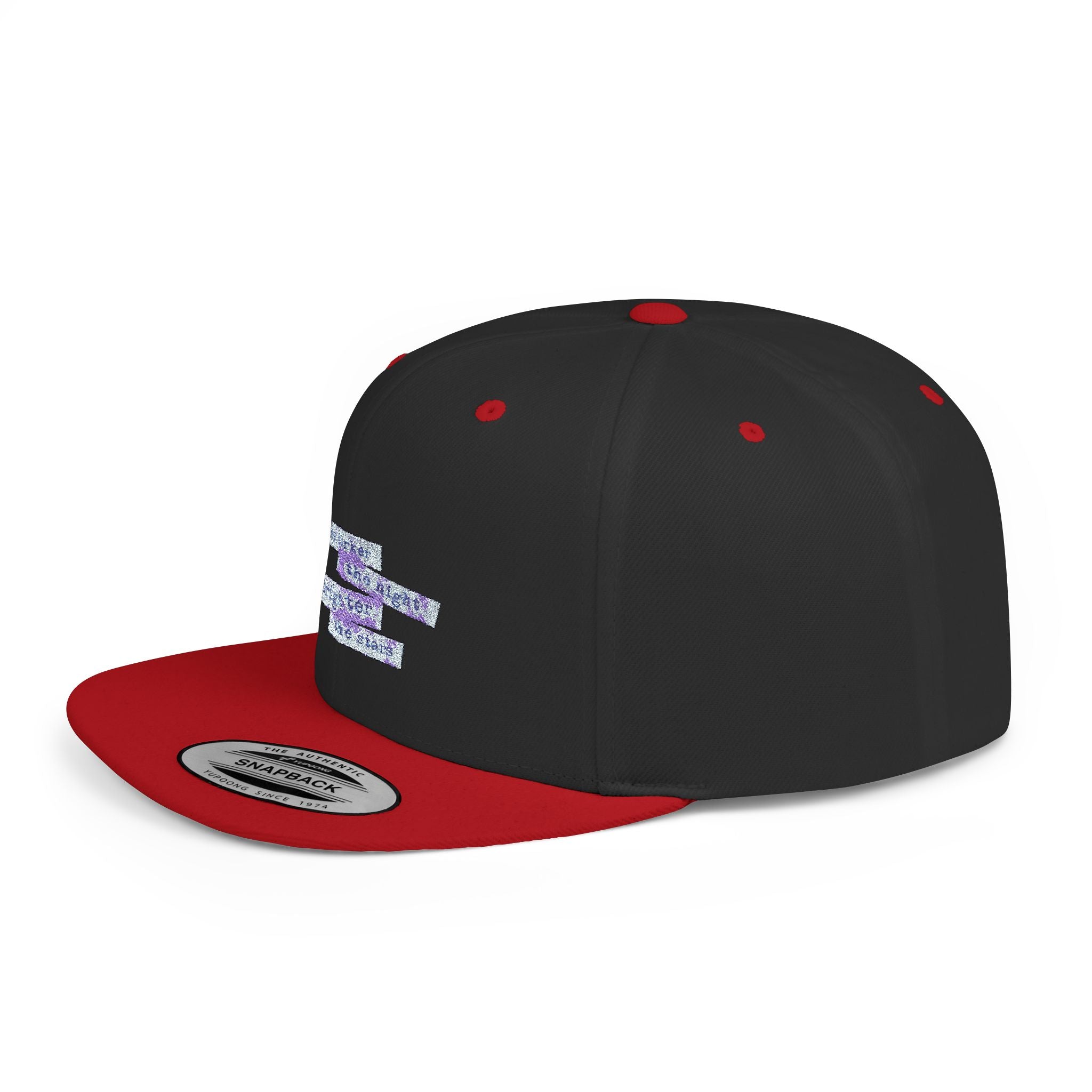 Glitter Graphic Flat Bill Snapback Hat