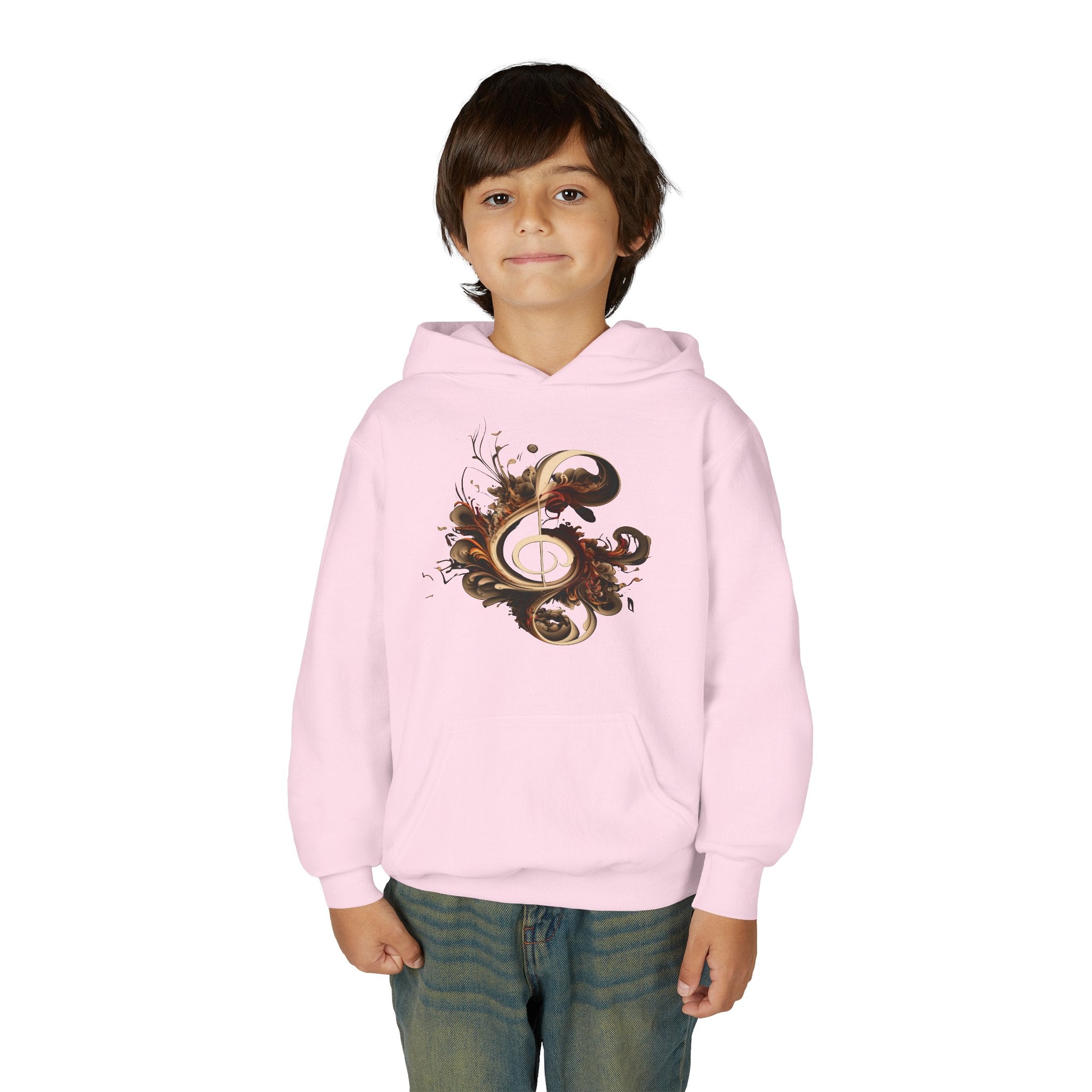 Artistic Youth Hooded Sweatshirt with Abstract Designs