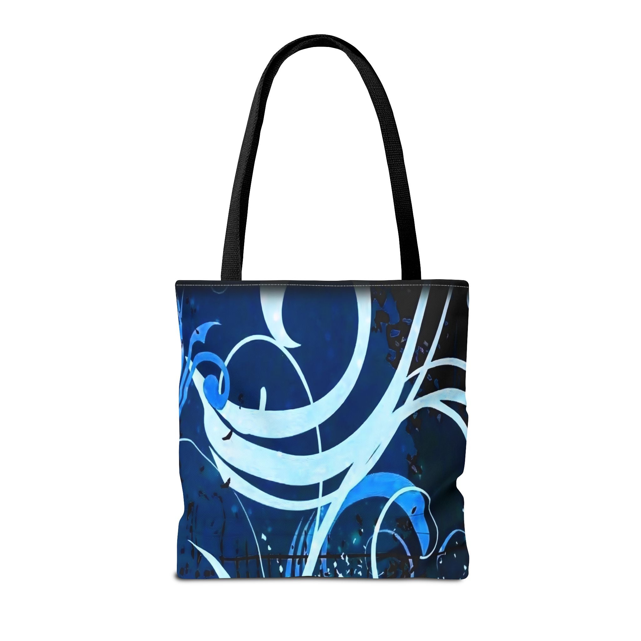 Elegant Blue Floral Tote Bag