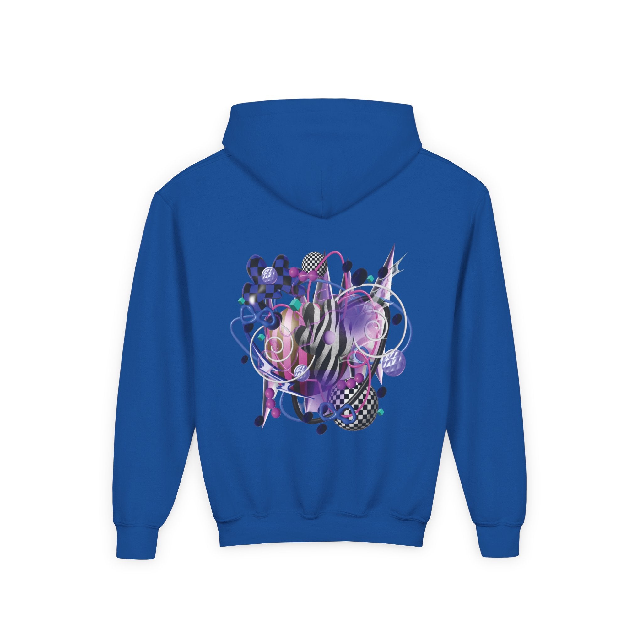Artistic Youth Hooded Sweatshirt with Abstract Designs