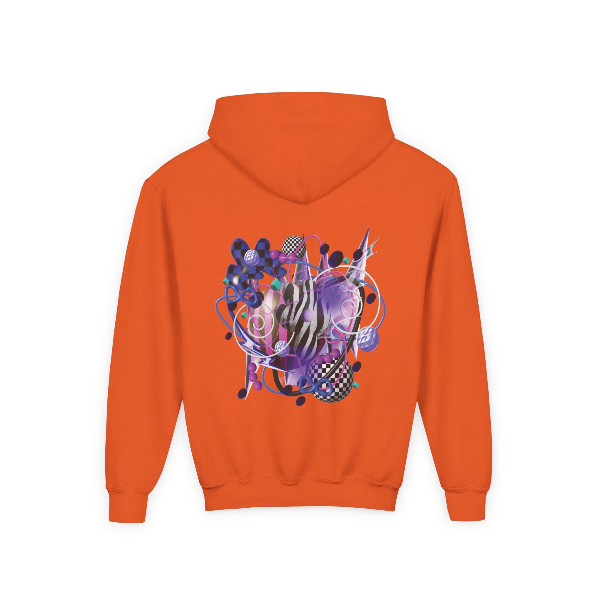 Artistic Youth Hooded Sweatshirt with Abstract Designs