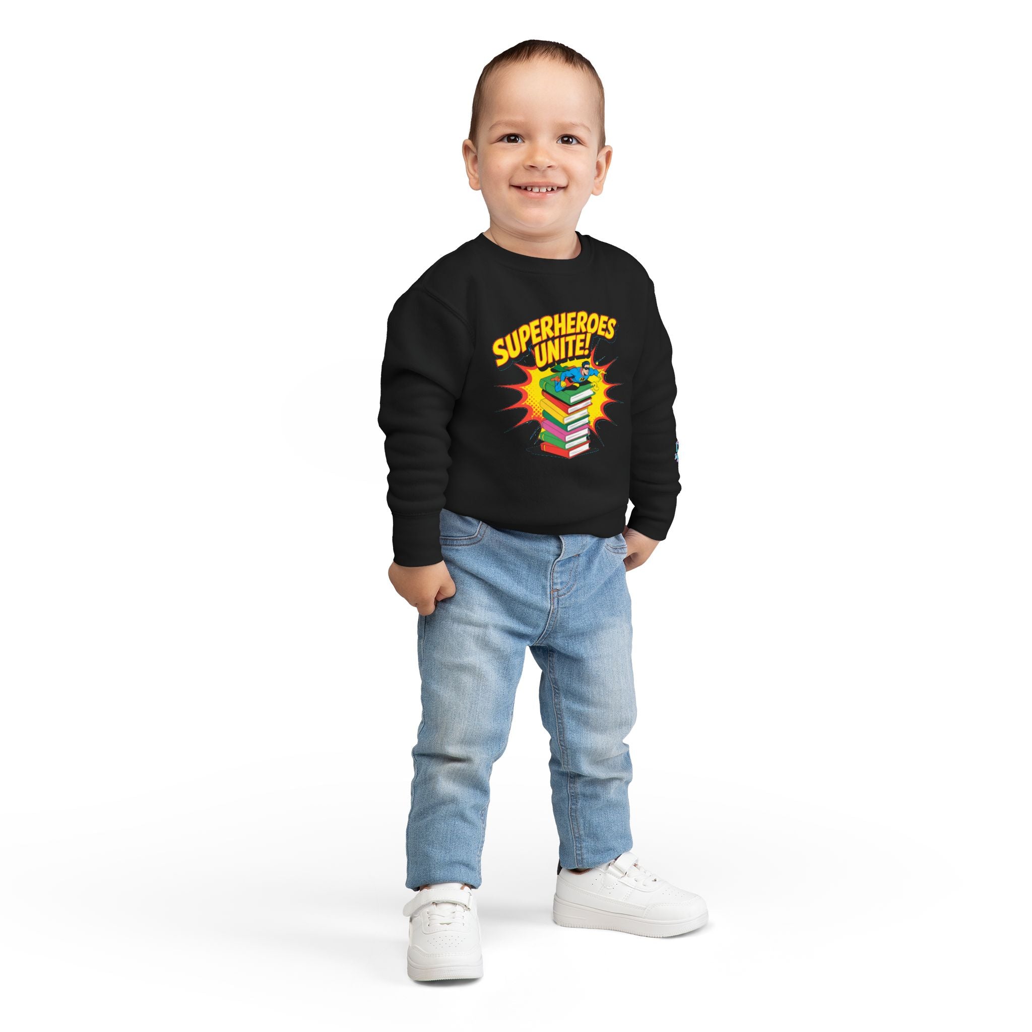 Superheroes Unite Toddler Sweatshirt - Fun Kids' Pullover for Young Readers
