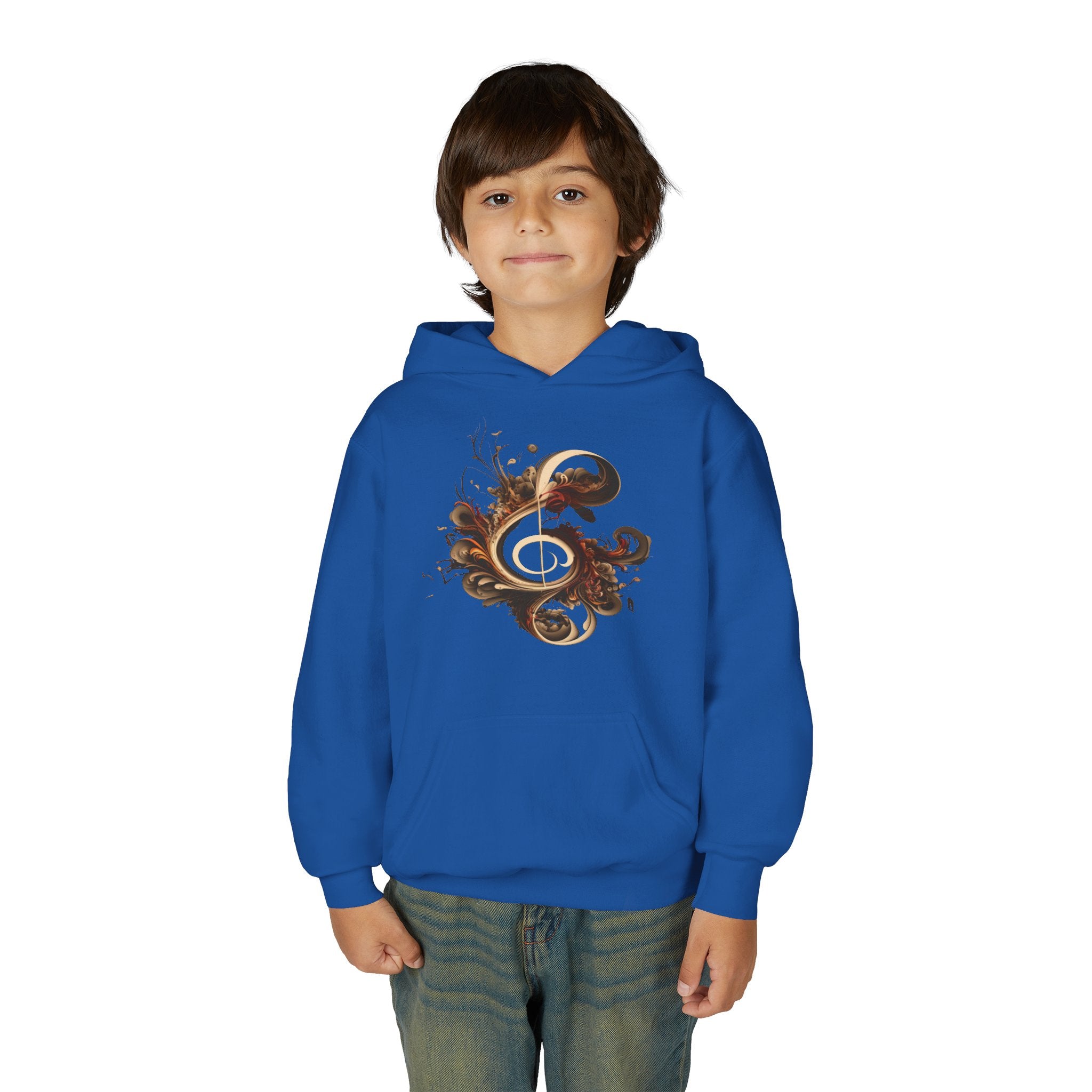 Artistic Youth Hooded Sweatshirt with Abstract Designs