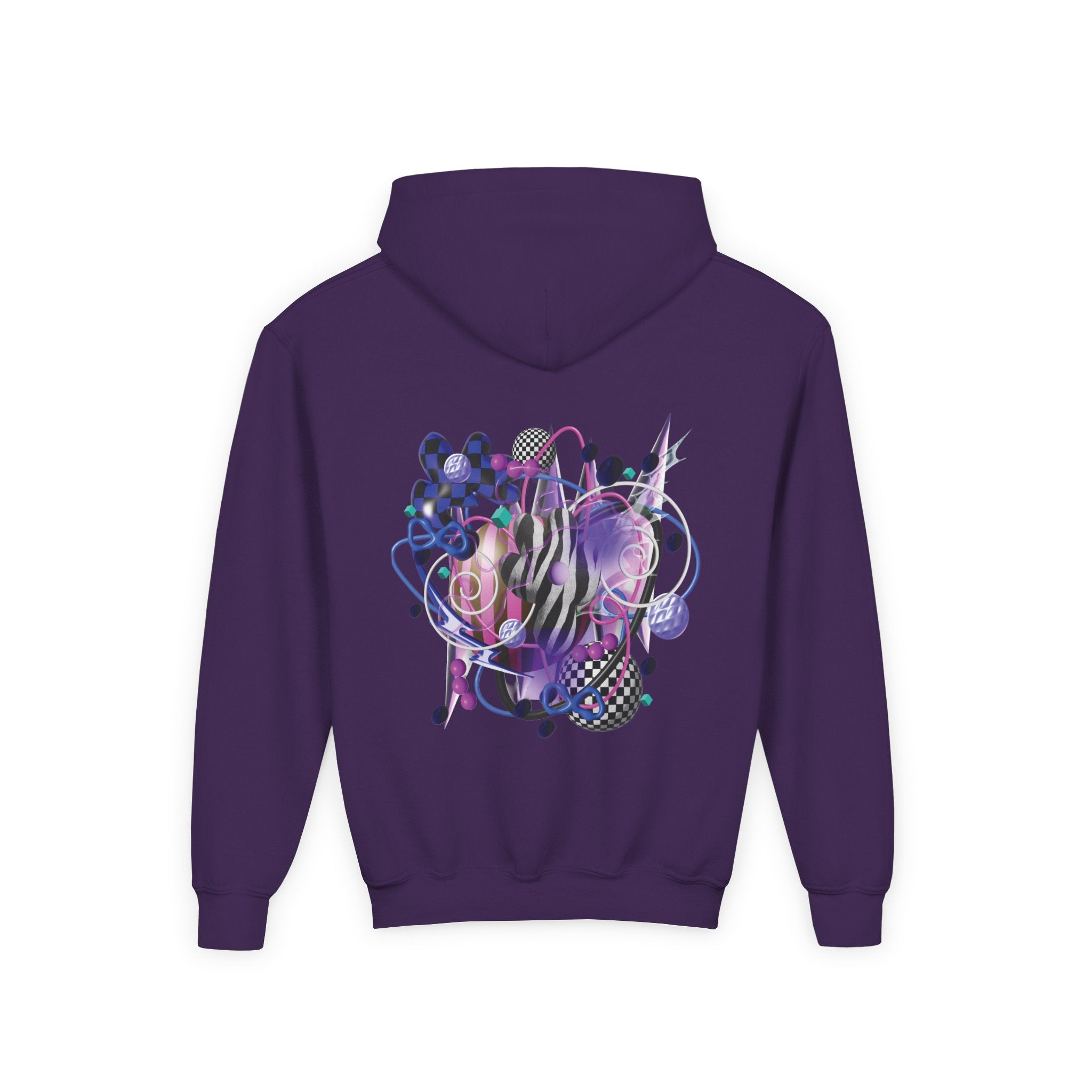 Artistic Youth Hooded Sweatshirt with Abstract Designs