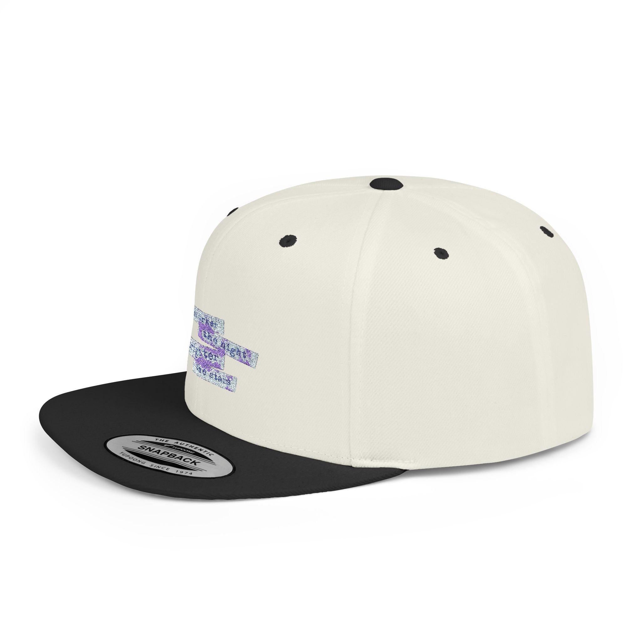 Glitter Graphic Flat Bill Snapback Hat