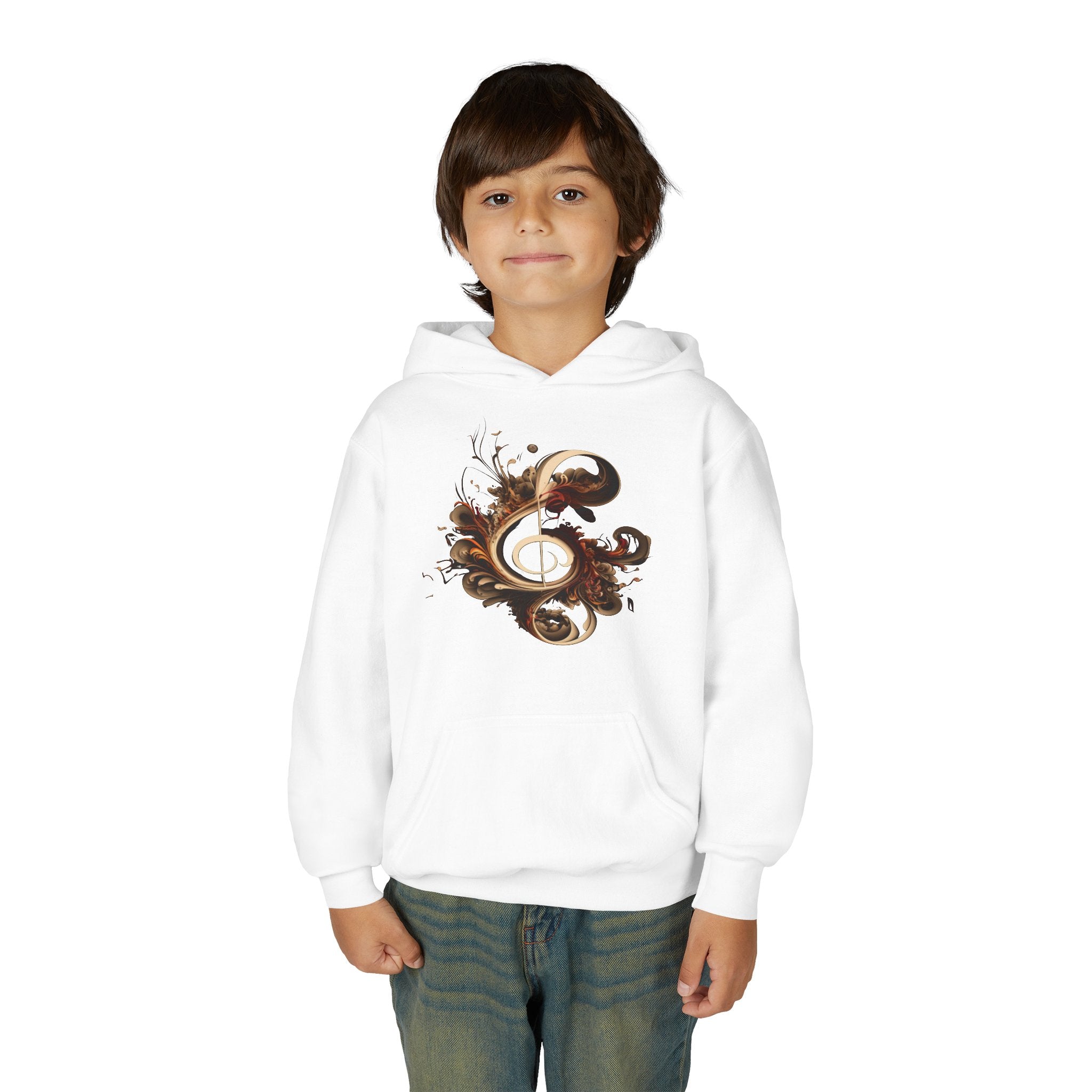 Artistic Youth Hooded Sweatshirt with Abstract Designs