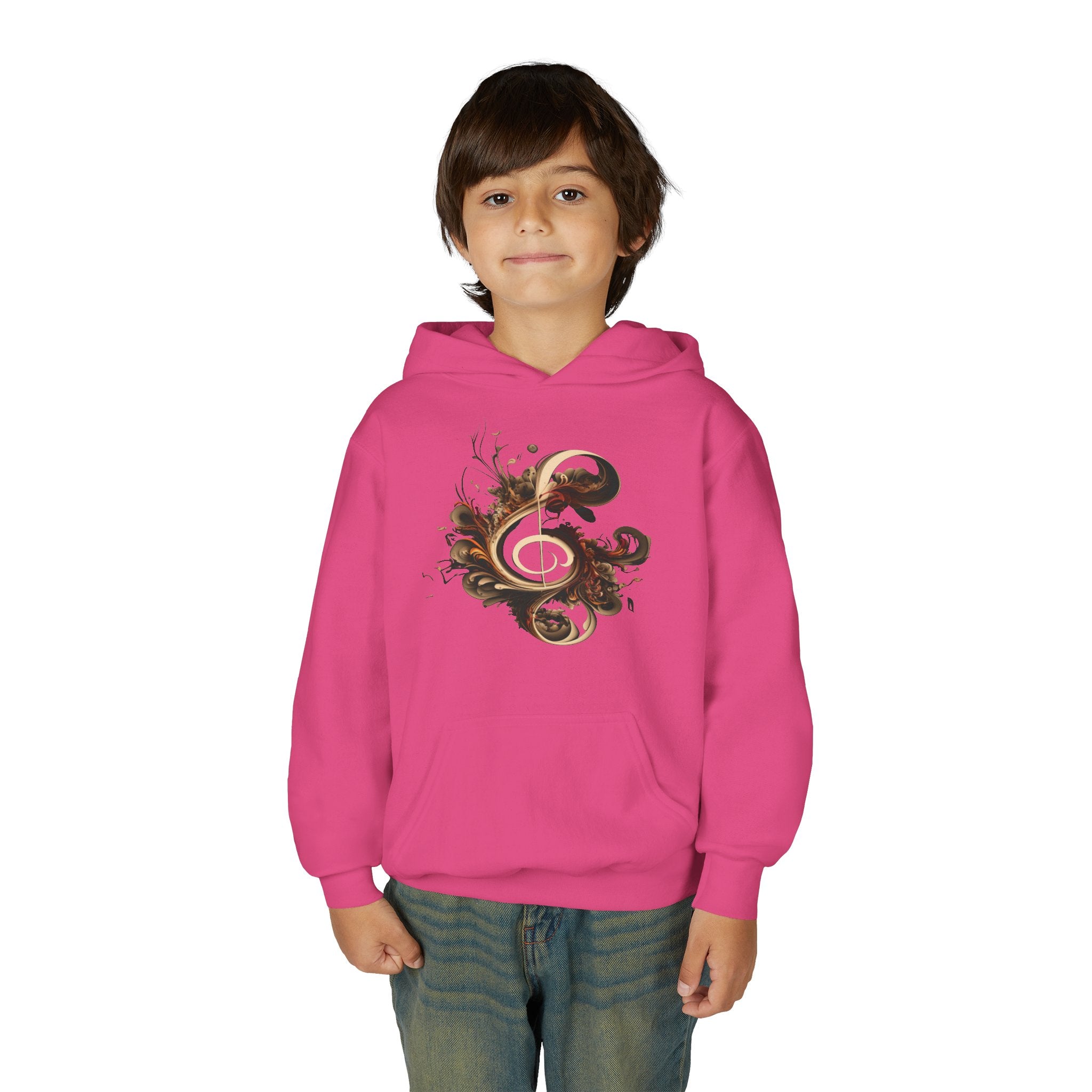 Artistic Youth Hooded Sweatshirt with Abstract Designs