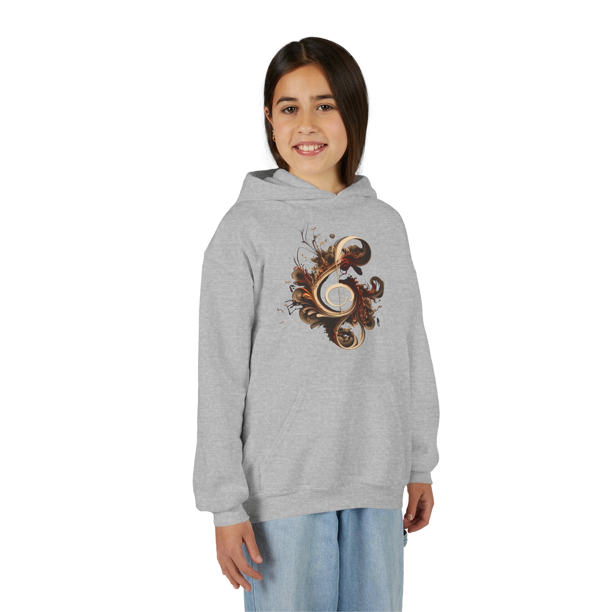 Artistic Youth Hooded Sweatshirt with Abstract Designs