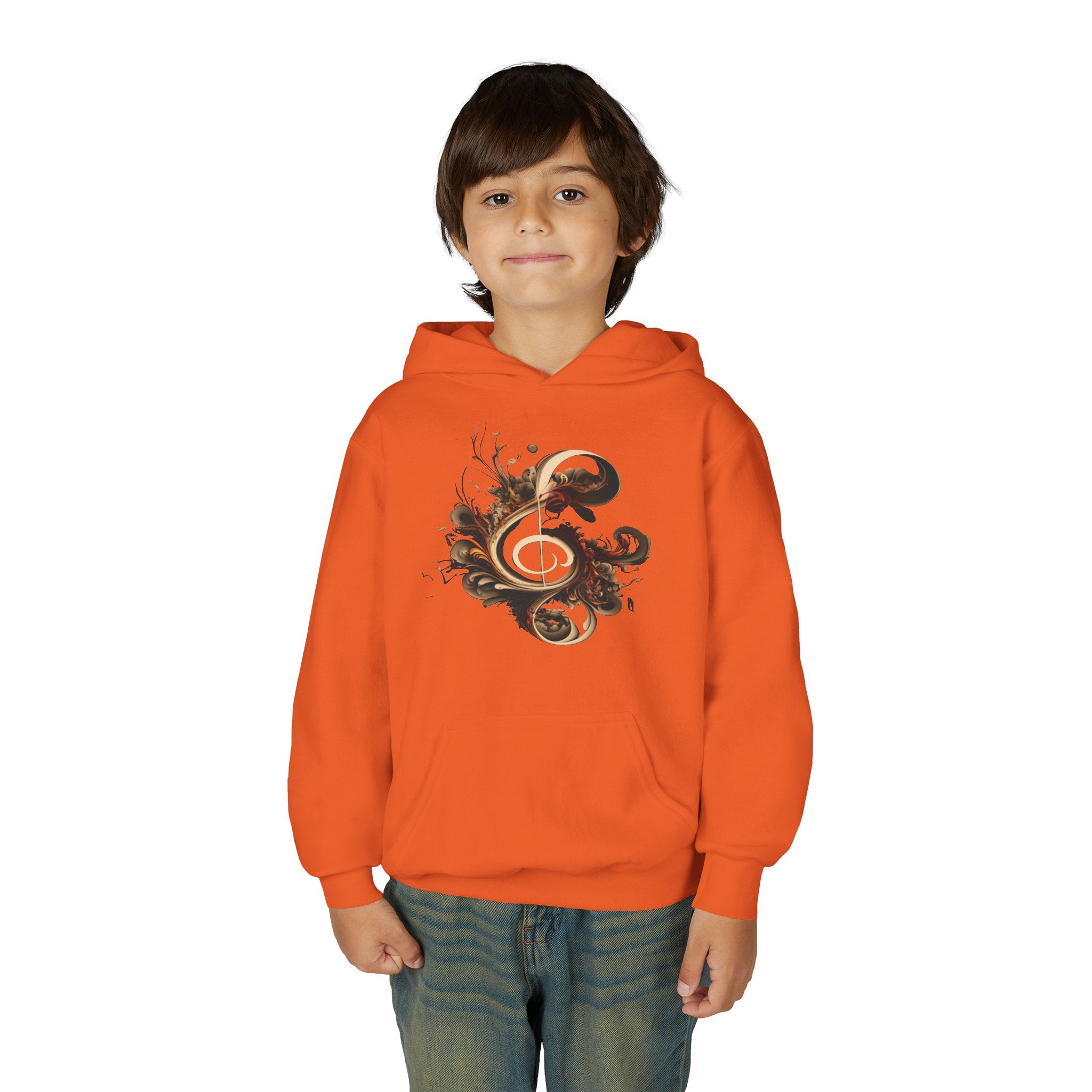 Artistic Youth Hooded Sweatshirt with Abstract Designs