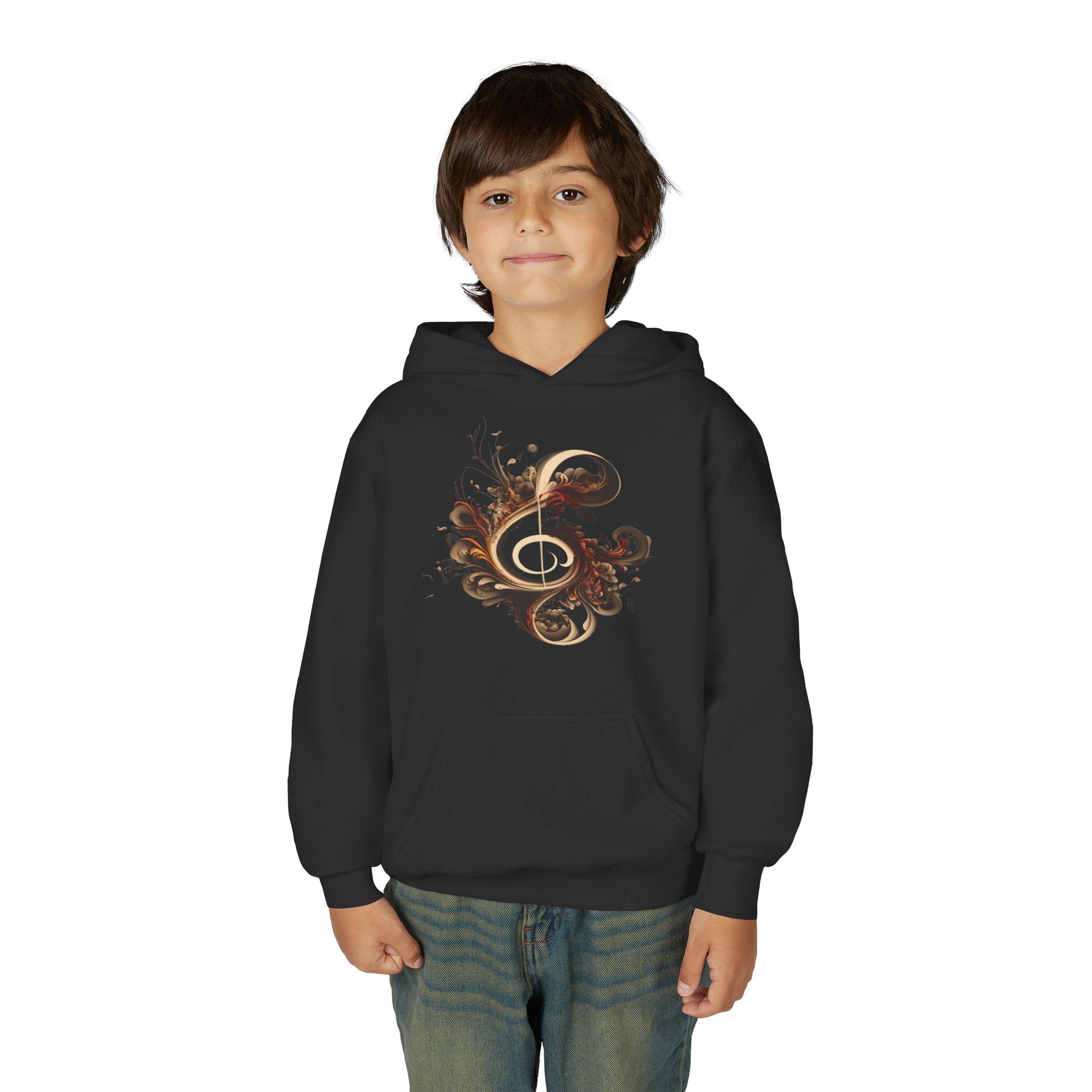 Artistic Youth Hooded Sweatshirt with Abstract Designs