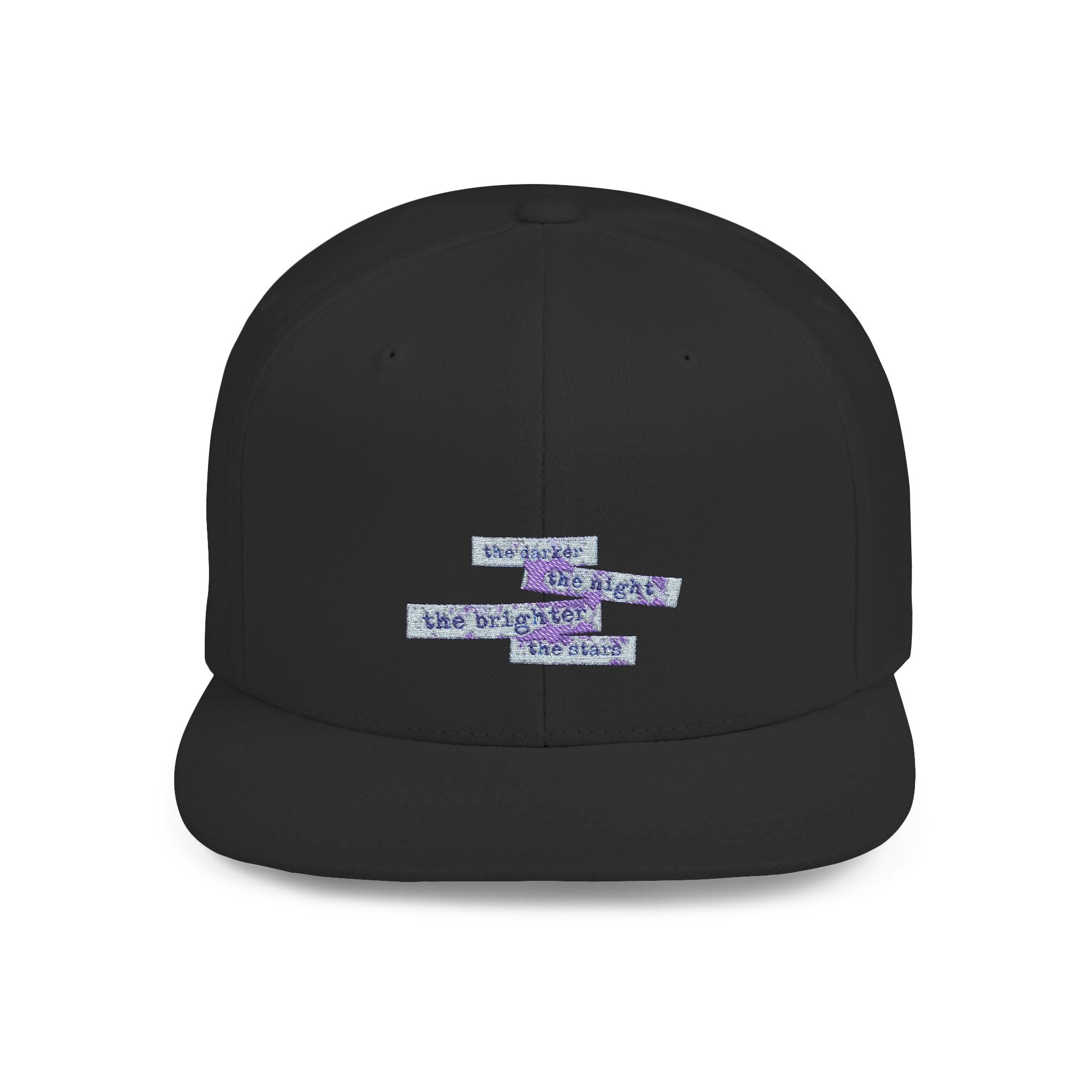 Glitter Graphic Flat Bill Snapback Hat