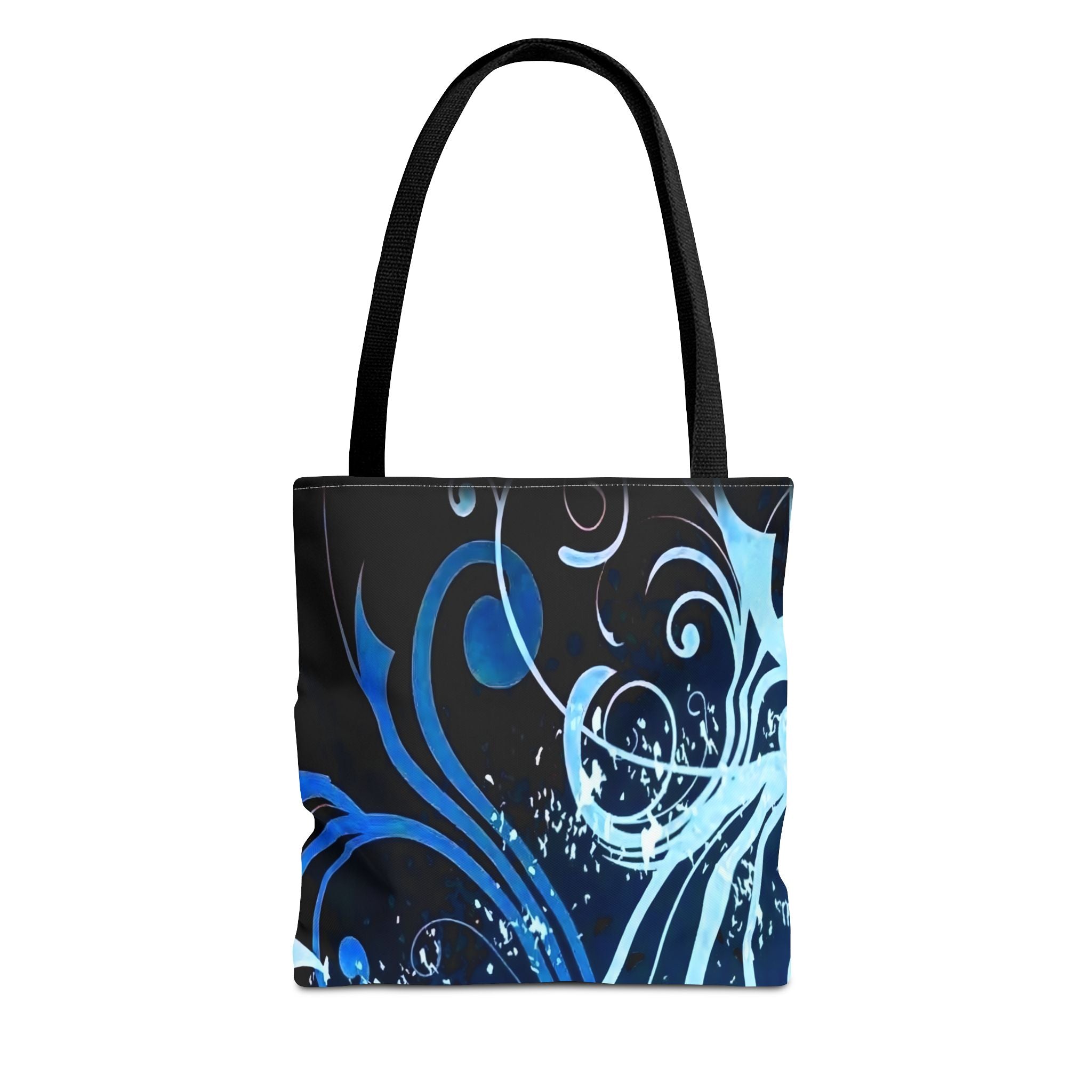 Elegant Blue Floral Tote Bag