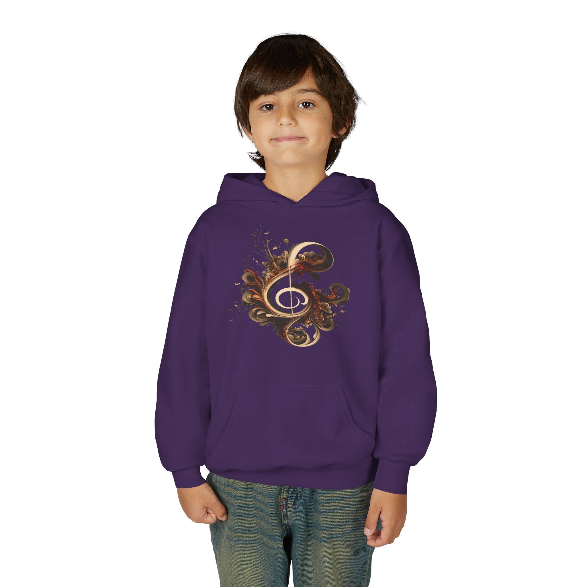 Artistic Youth Hooded Sweatshirt with Abstract Designs