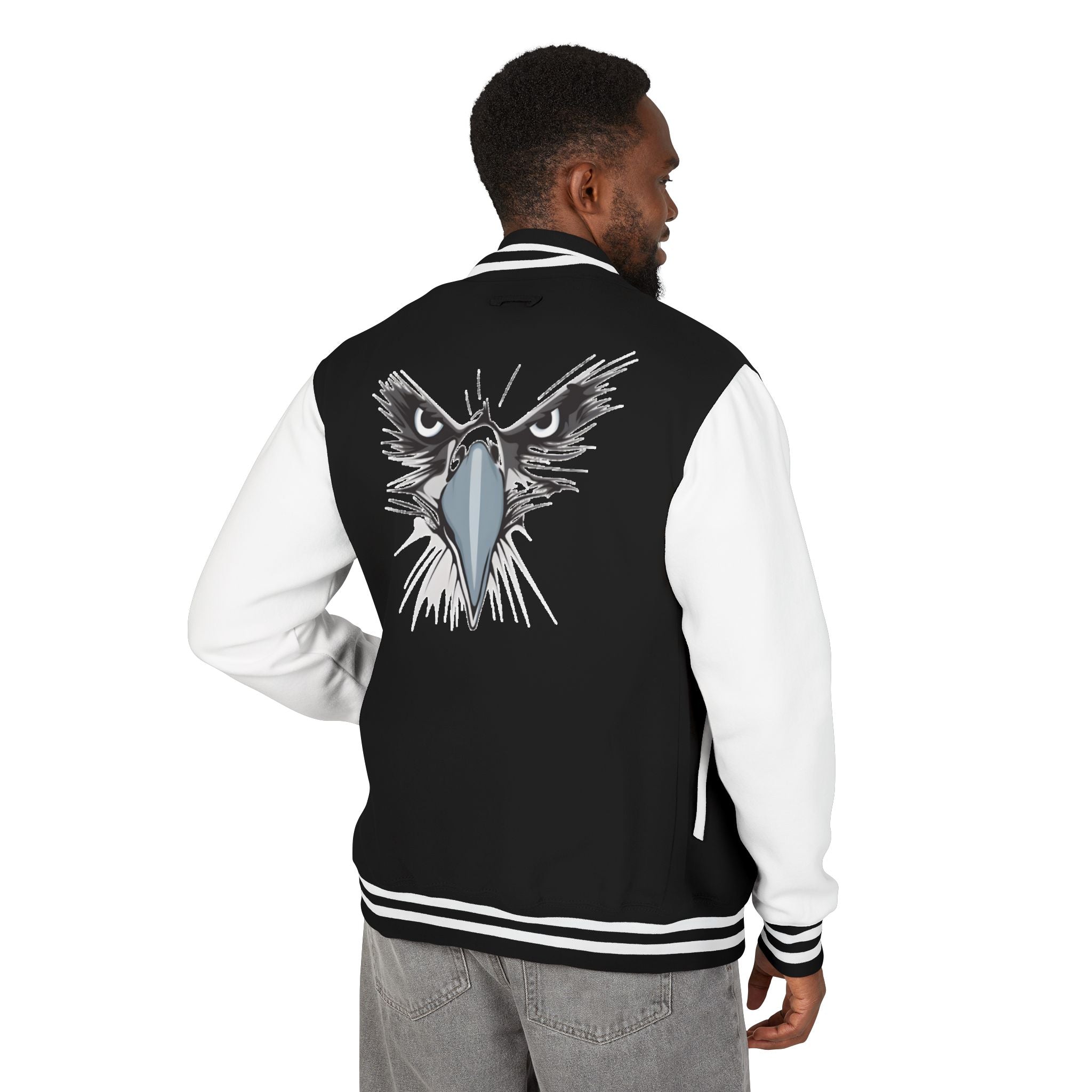 Bold Eagle Graphic Men Heavyweight Letterman Jacket