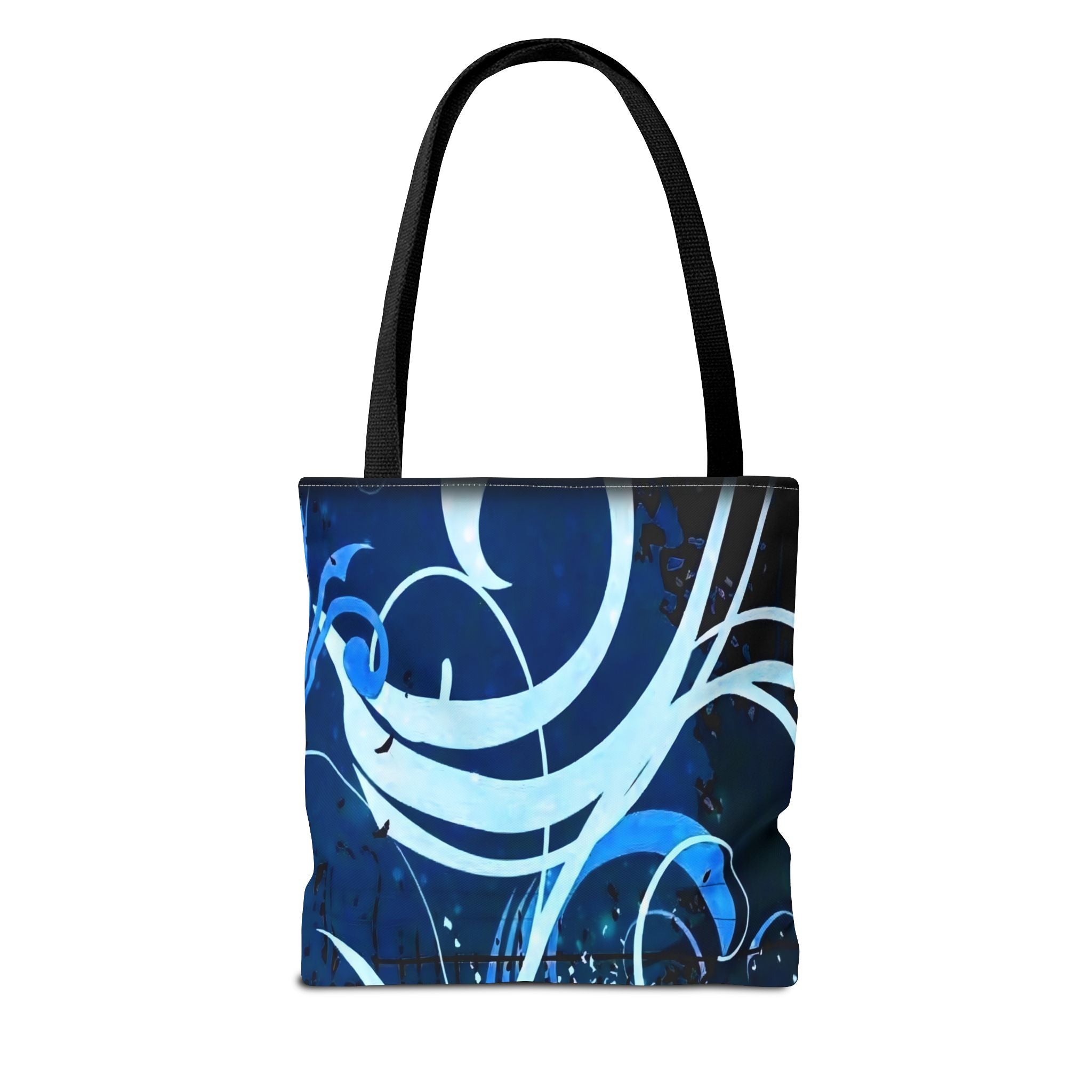 Elegant Blue Floral Tote Bag