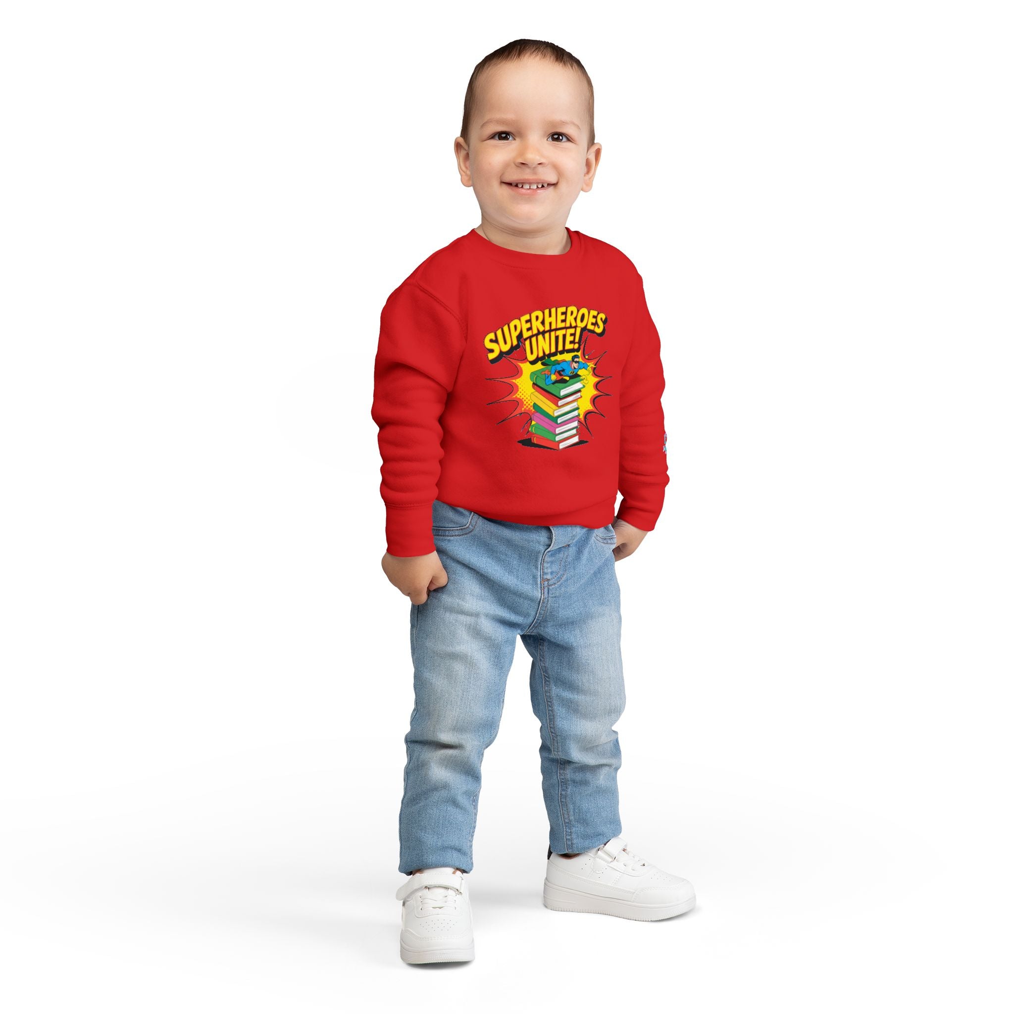Superheroes Unite Toddler Sweatshirt - Fun Kids' Pullover for Young Readers