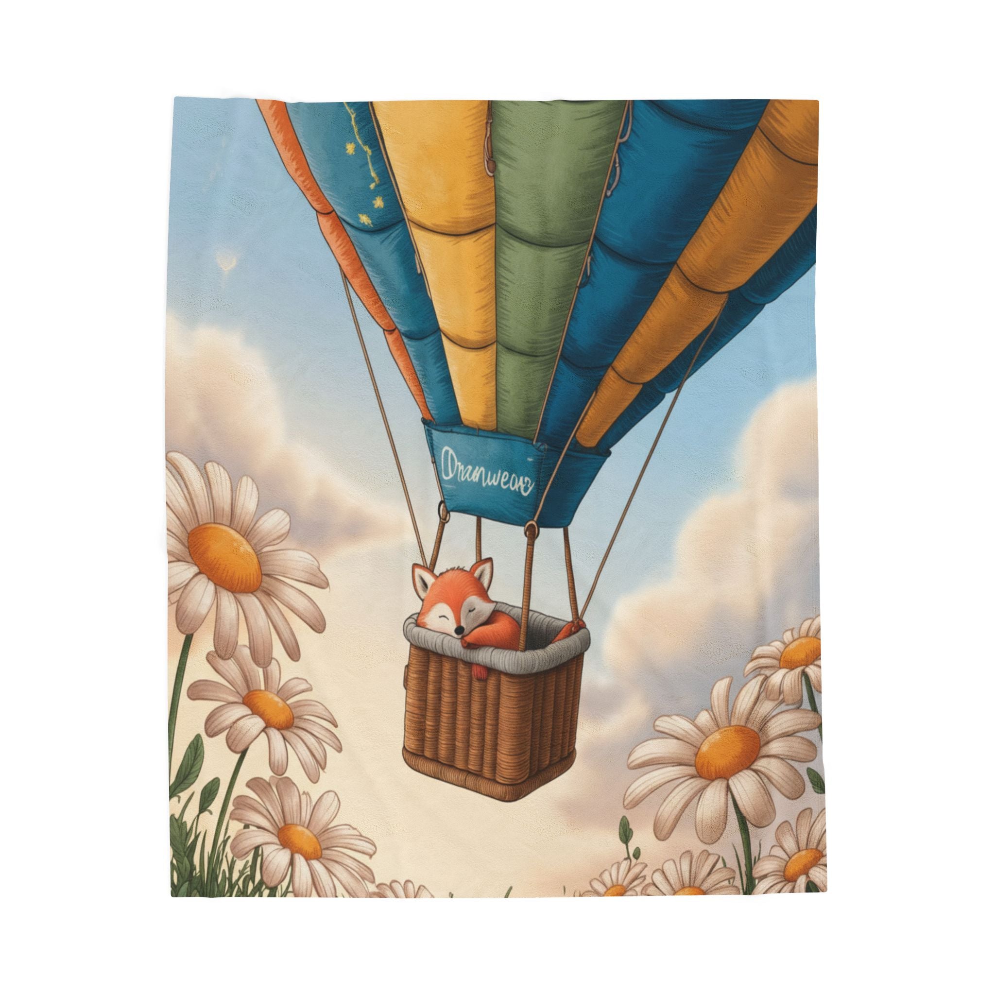 Whimsical Hot Air Balloon Plush Blanket - Cozy Throw for Dreamy Relaxation