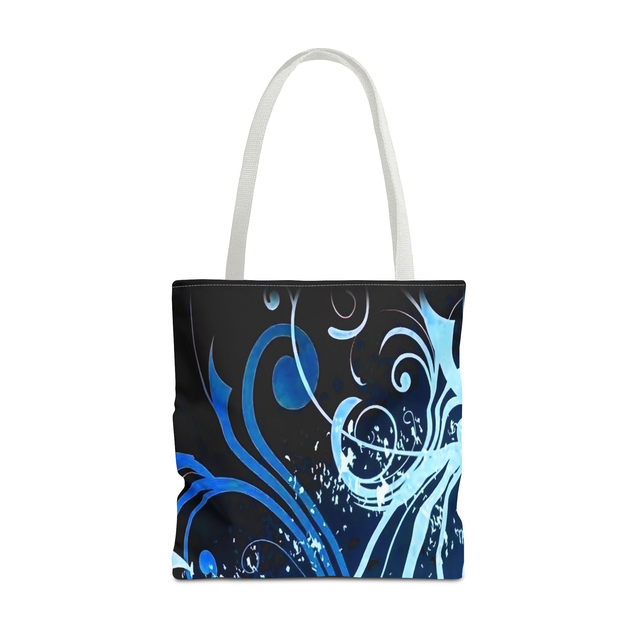 Elegant Blue Floral Tote Bag
