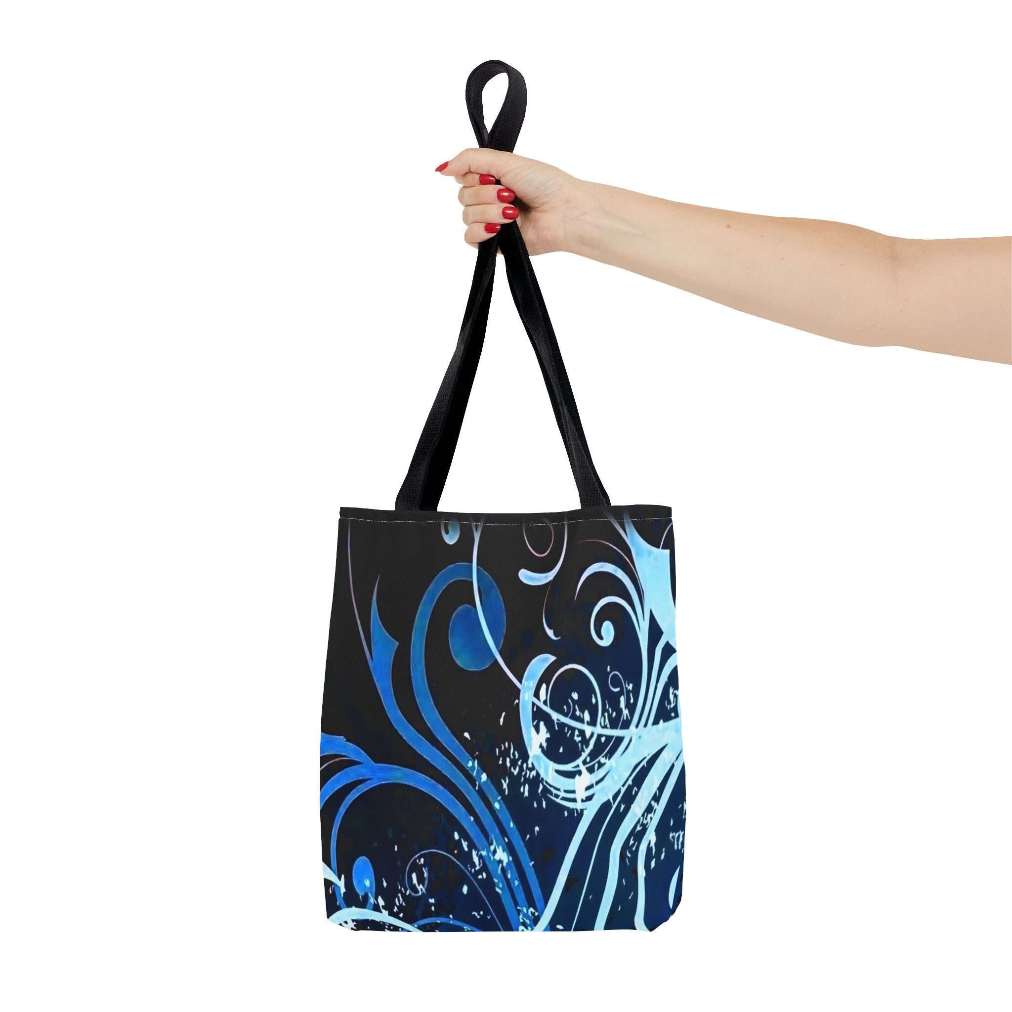 Elegant Blue Floral Tote Bag