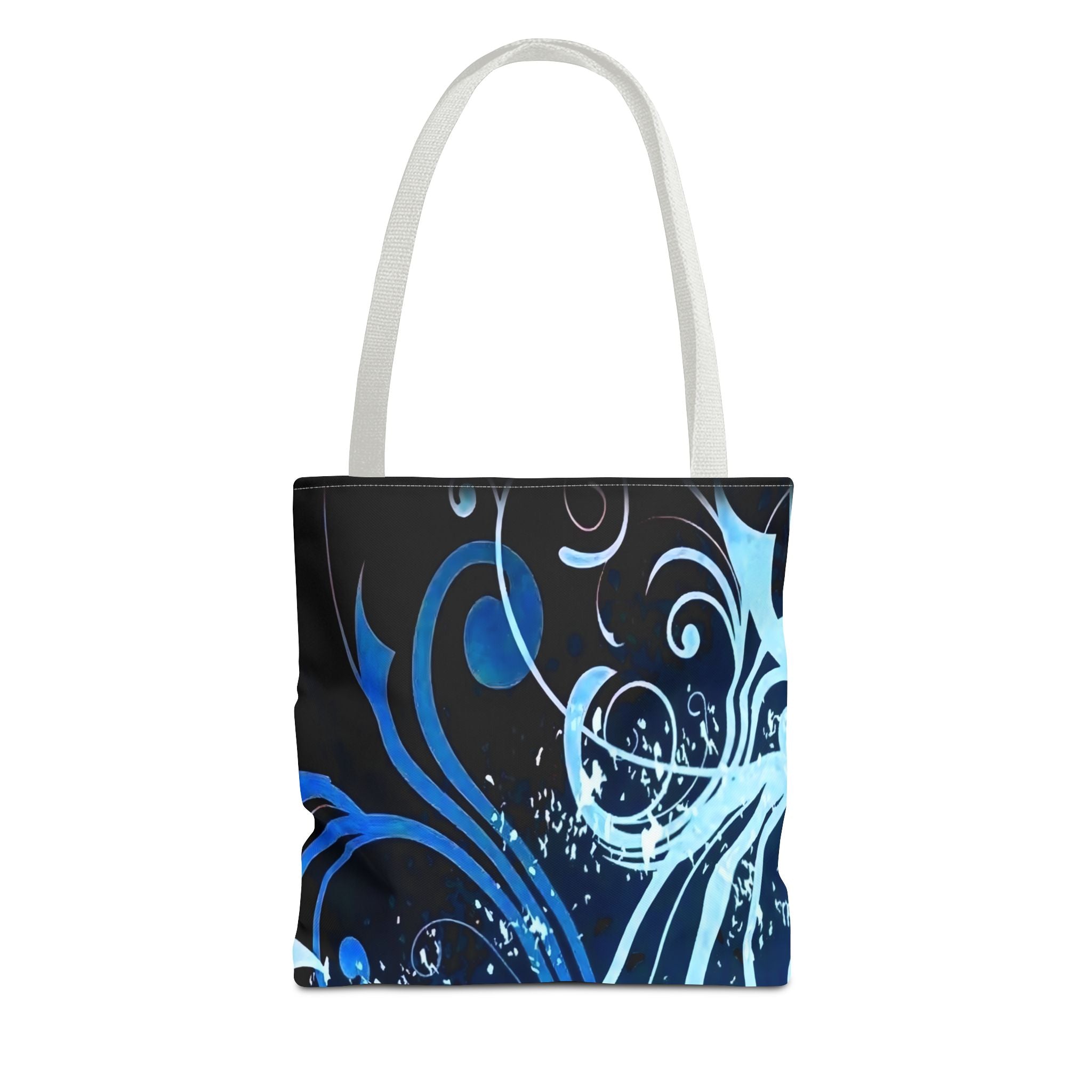 Elegant Blue Floral Tote Bag