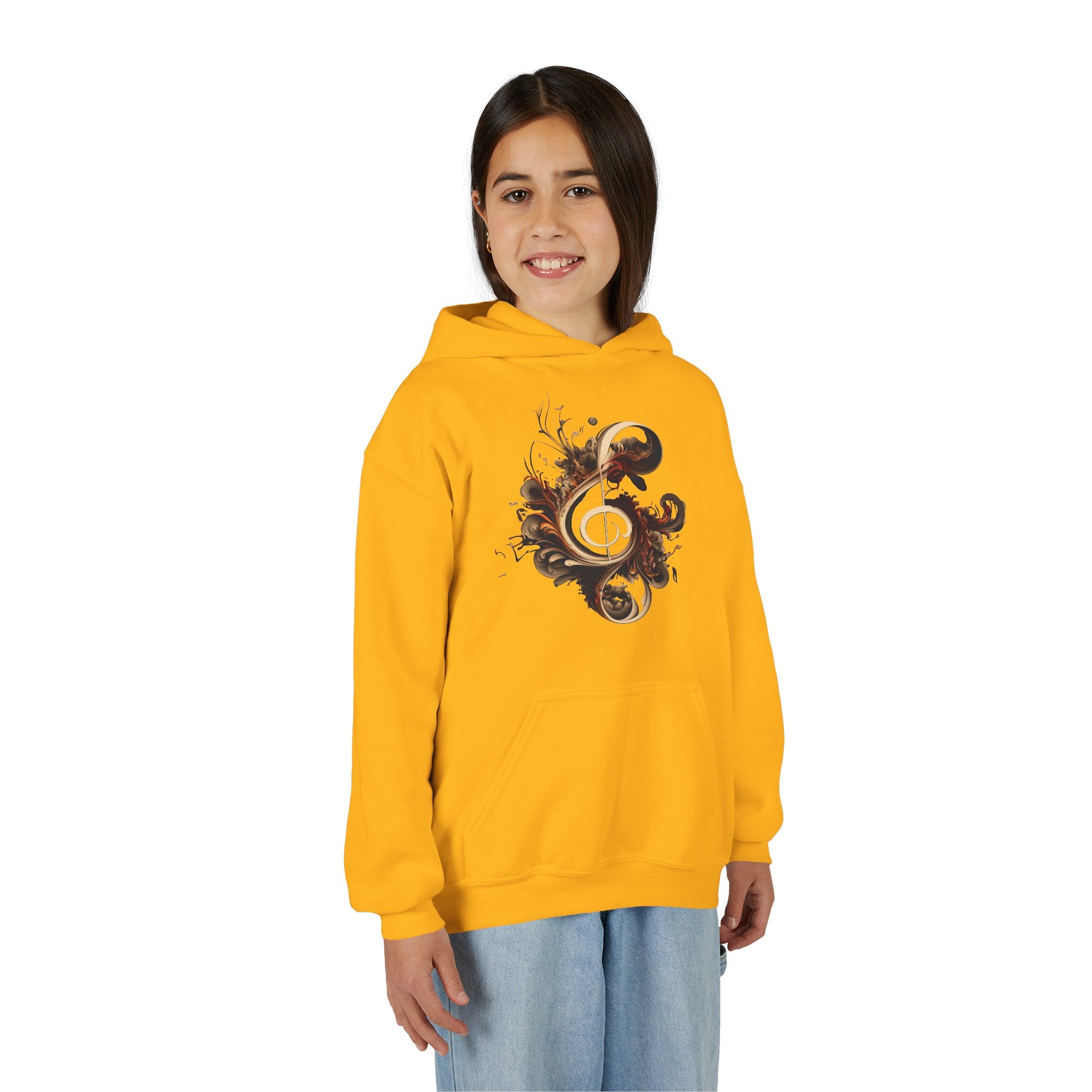 Artistic Youth Hooded Sweatshirt with Abstract Designs