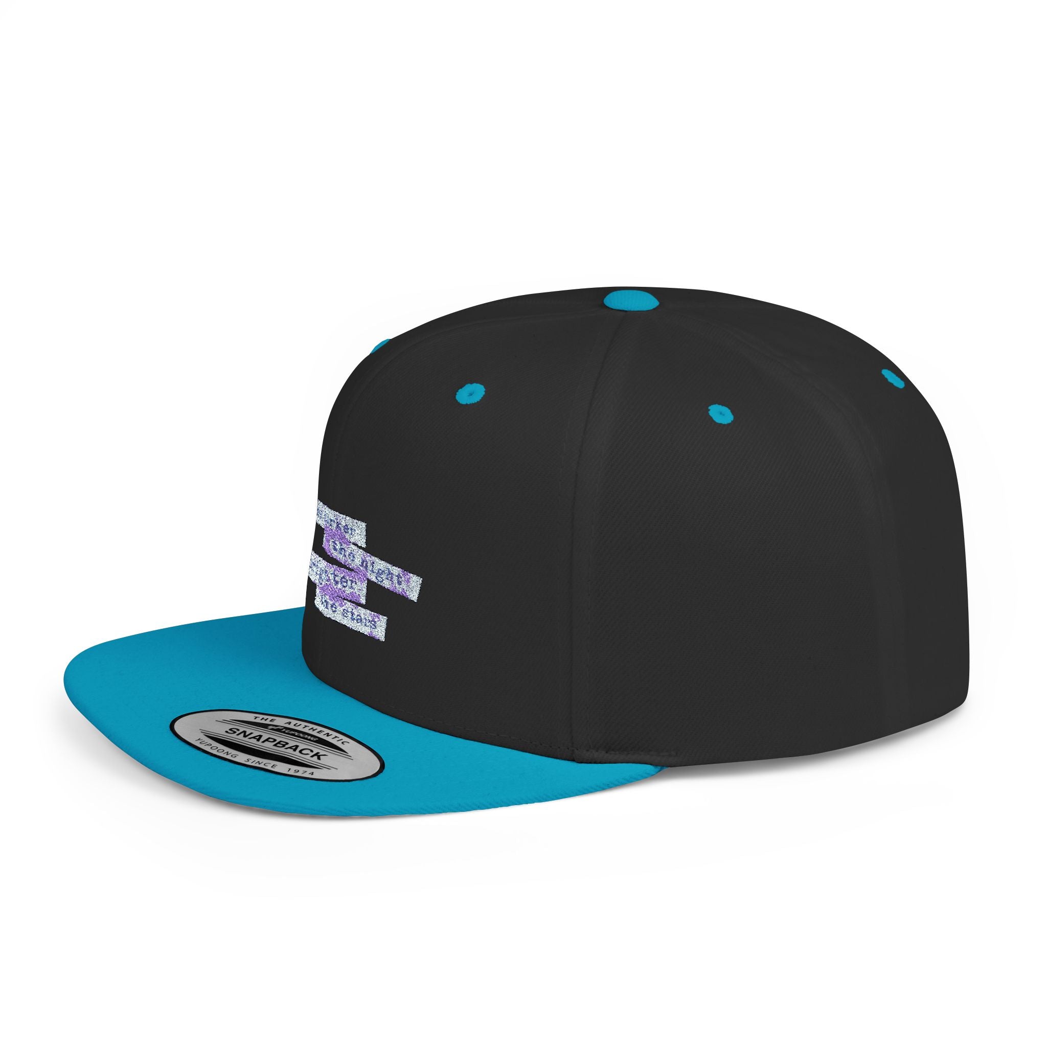 Glitter Graphic Flat Bill Snapback Hat