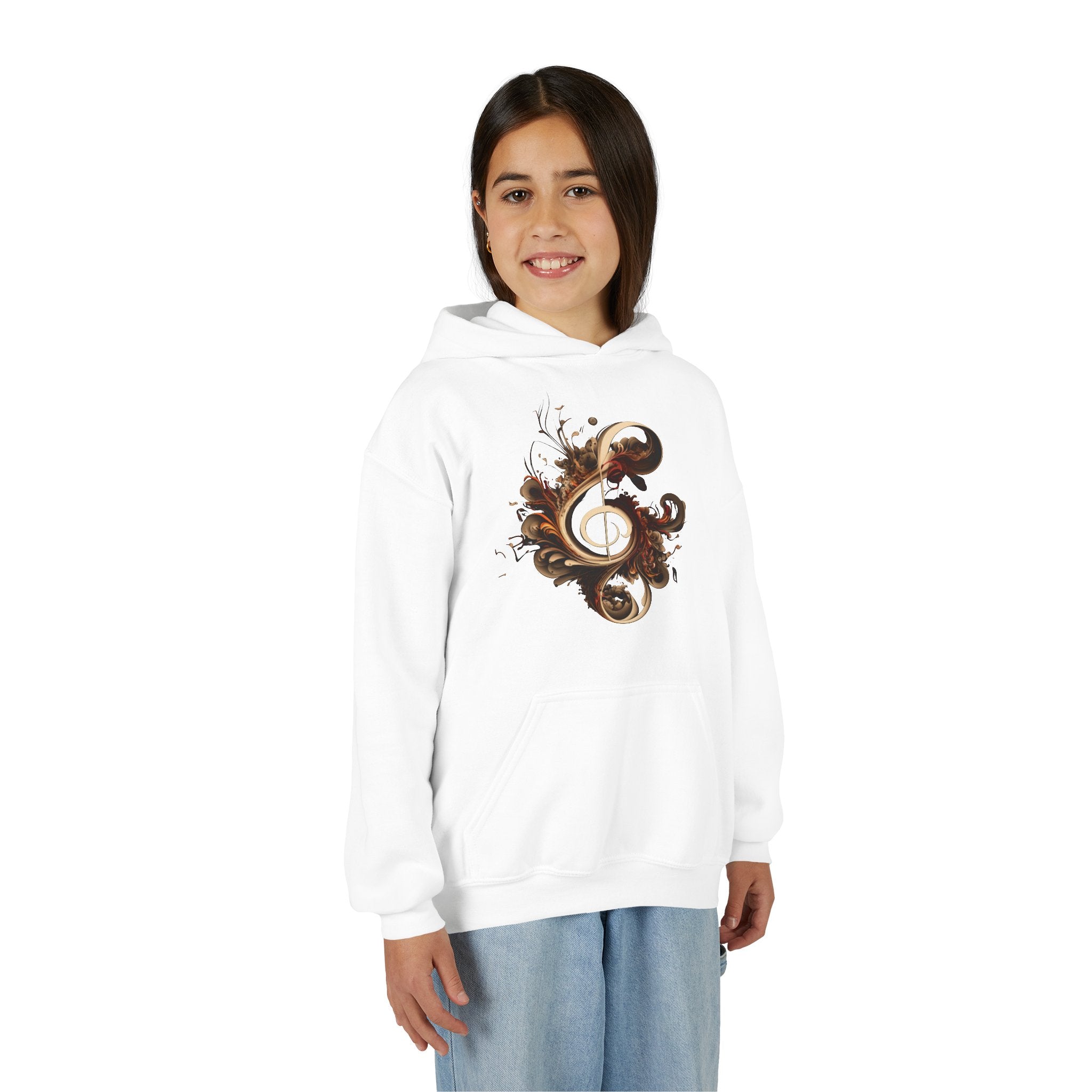 Artistic Youth Hooded Sweatshirt with Abstract Designs