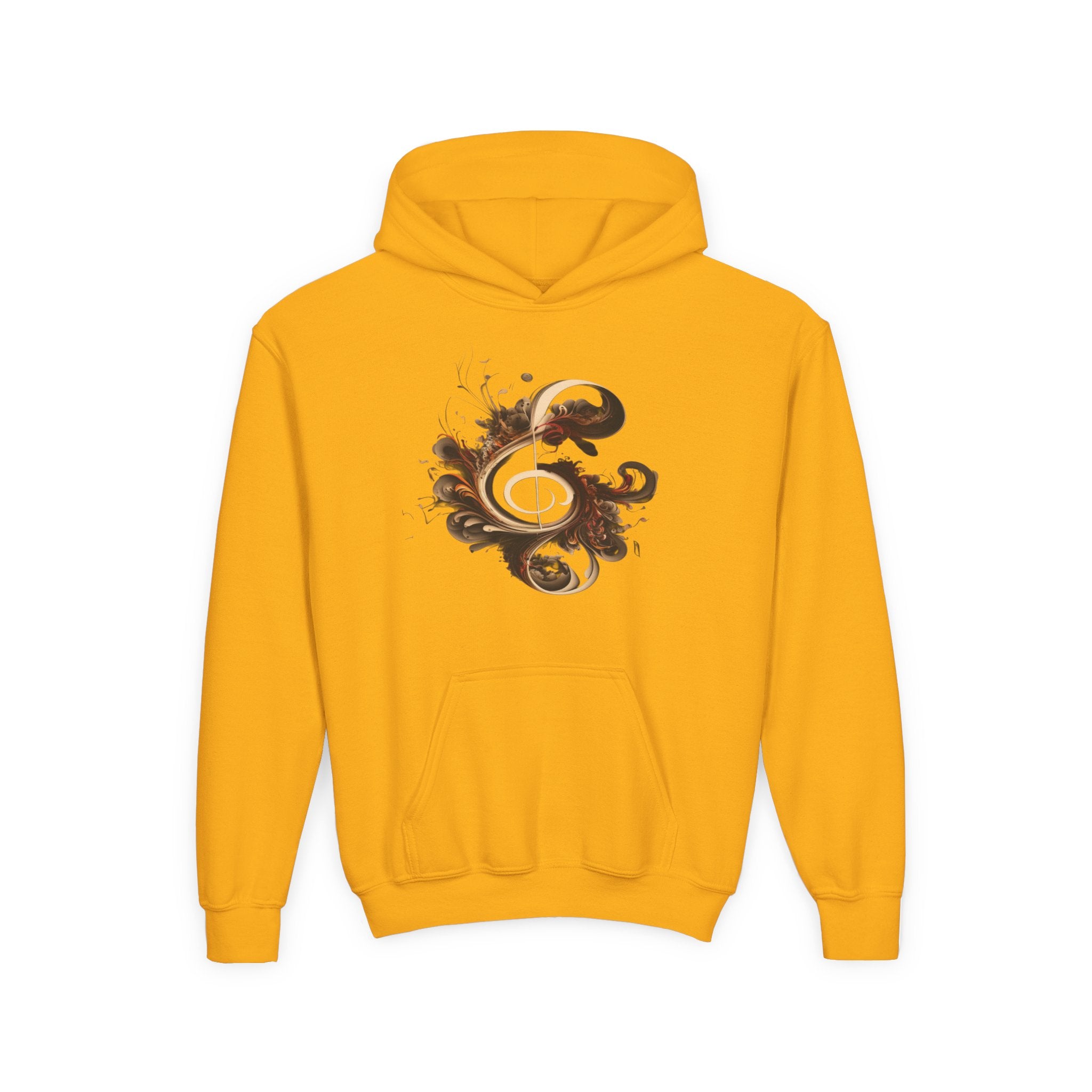 Artistic Youth Hooded Sweatshirt with Abstract Designs