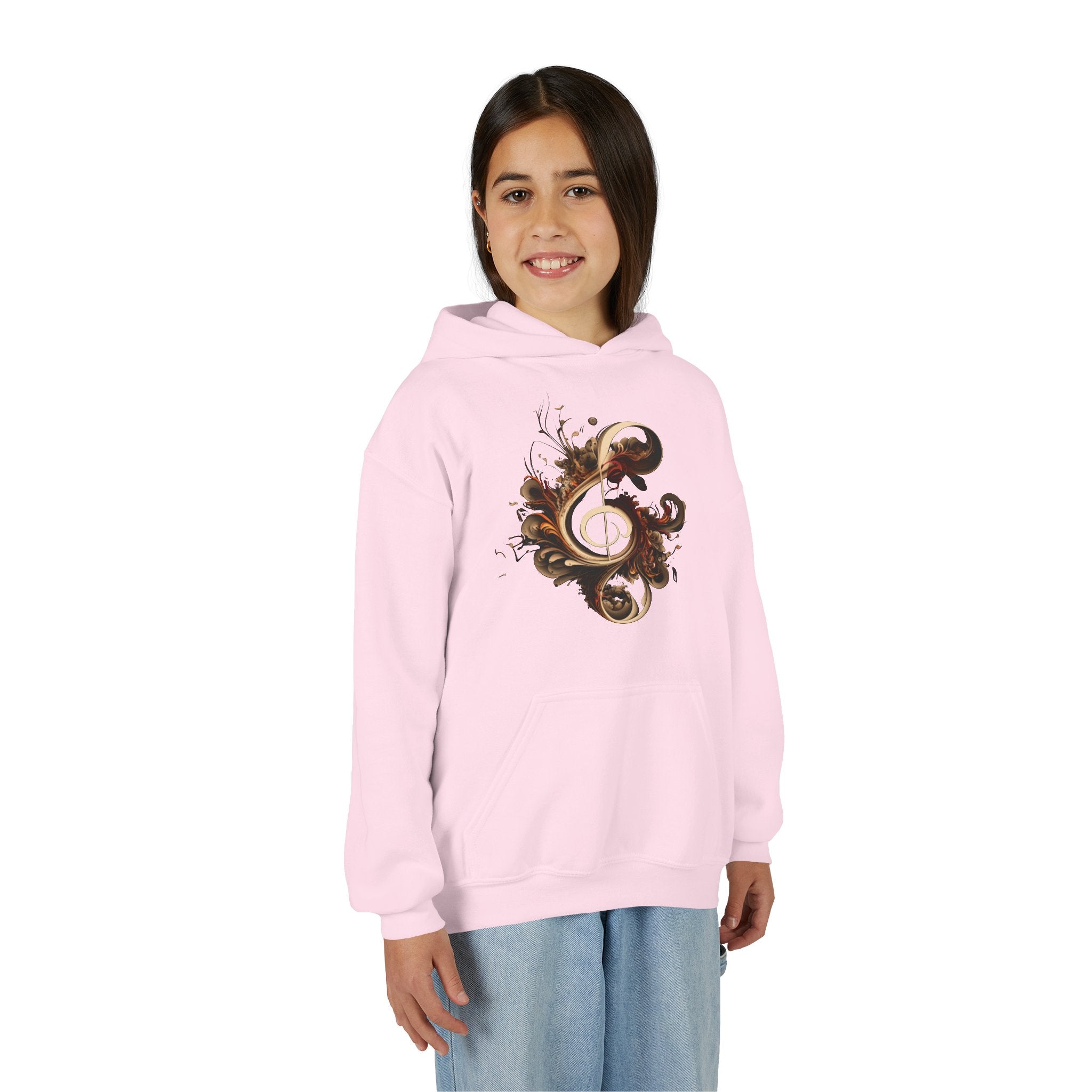 Artistic Youth Hooded Sweatshirt with Abstract Designs