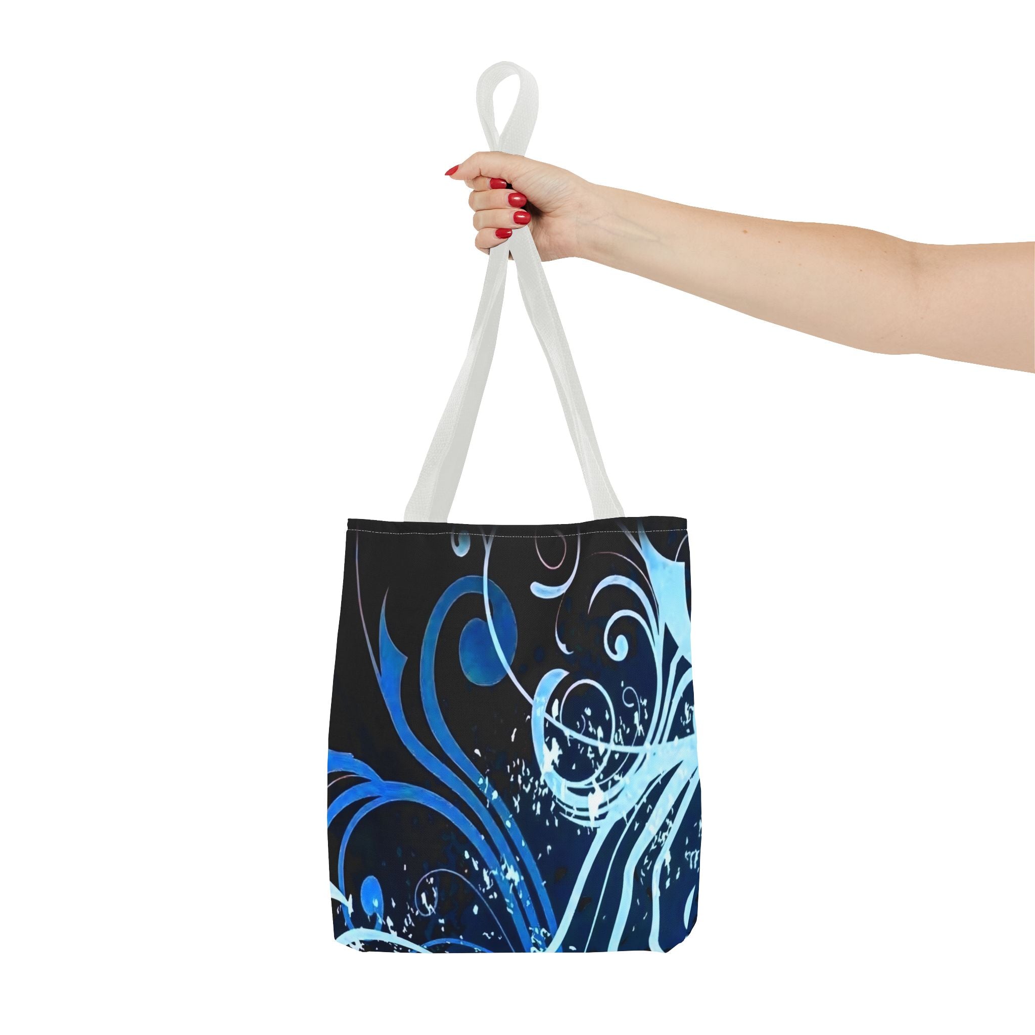 Elegant Blue Floral Tote Bag
