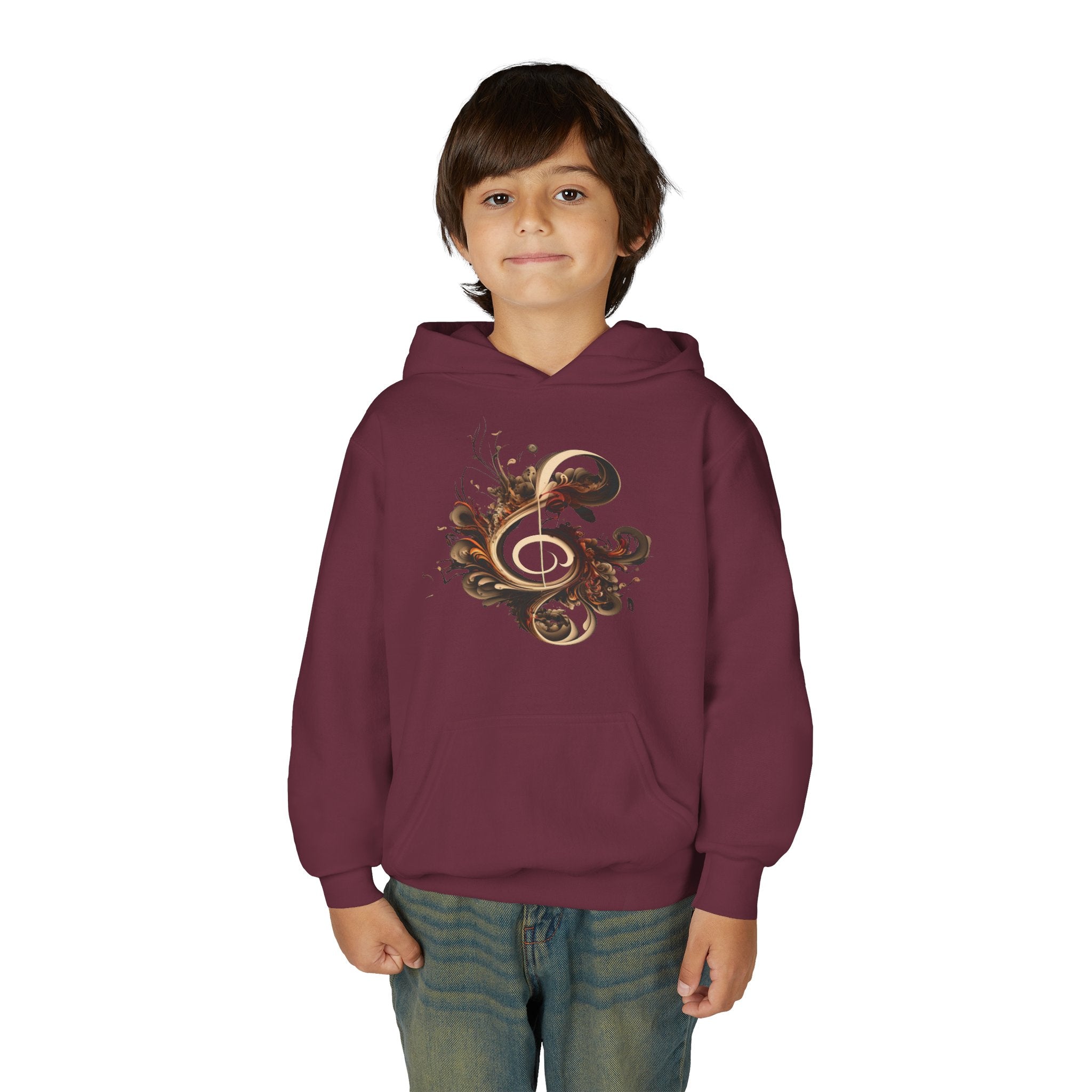 Artistic Youth Hooded Sweatshirt with Abstract Designs