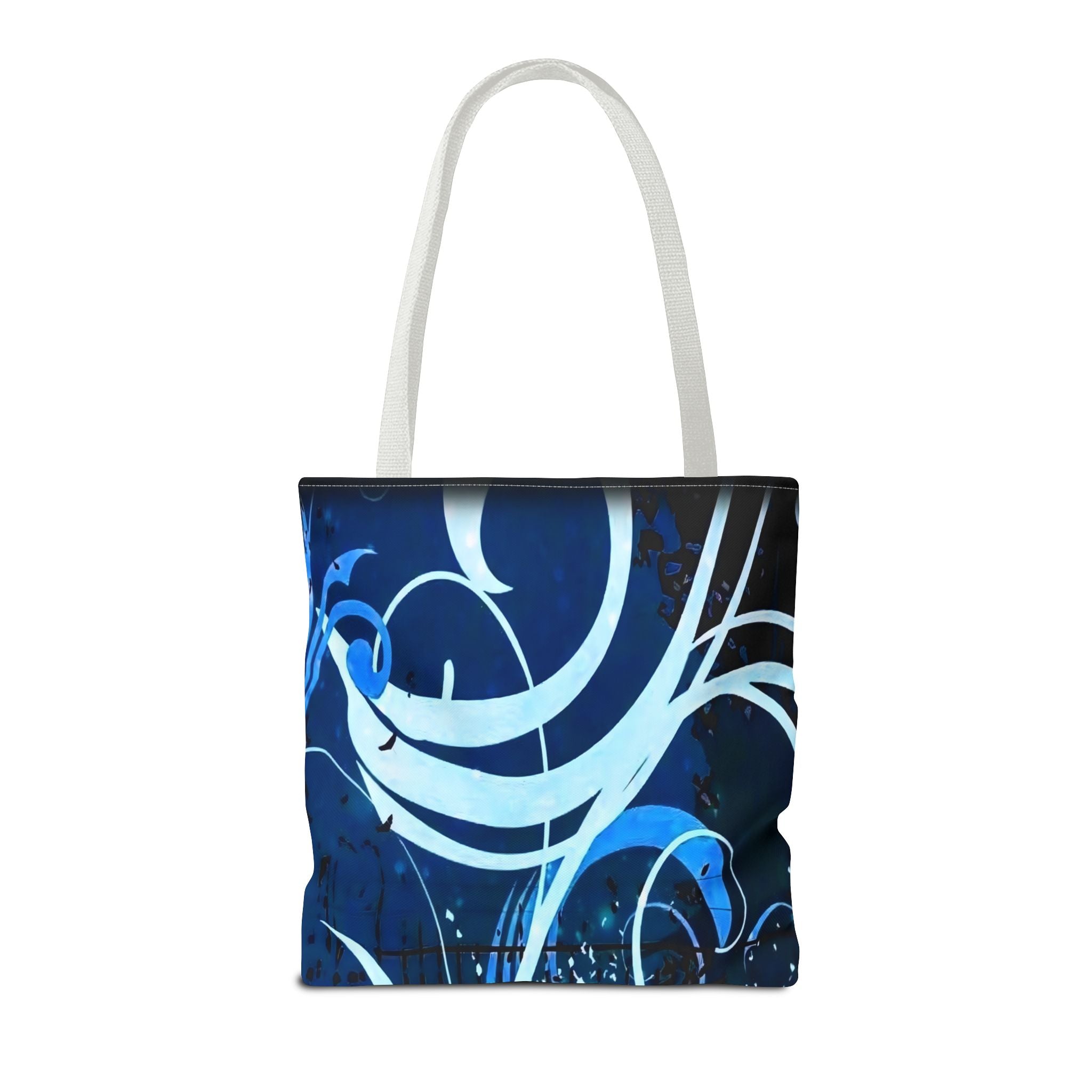 Elegant Blue Floral Tote Bag
