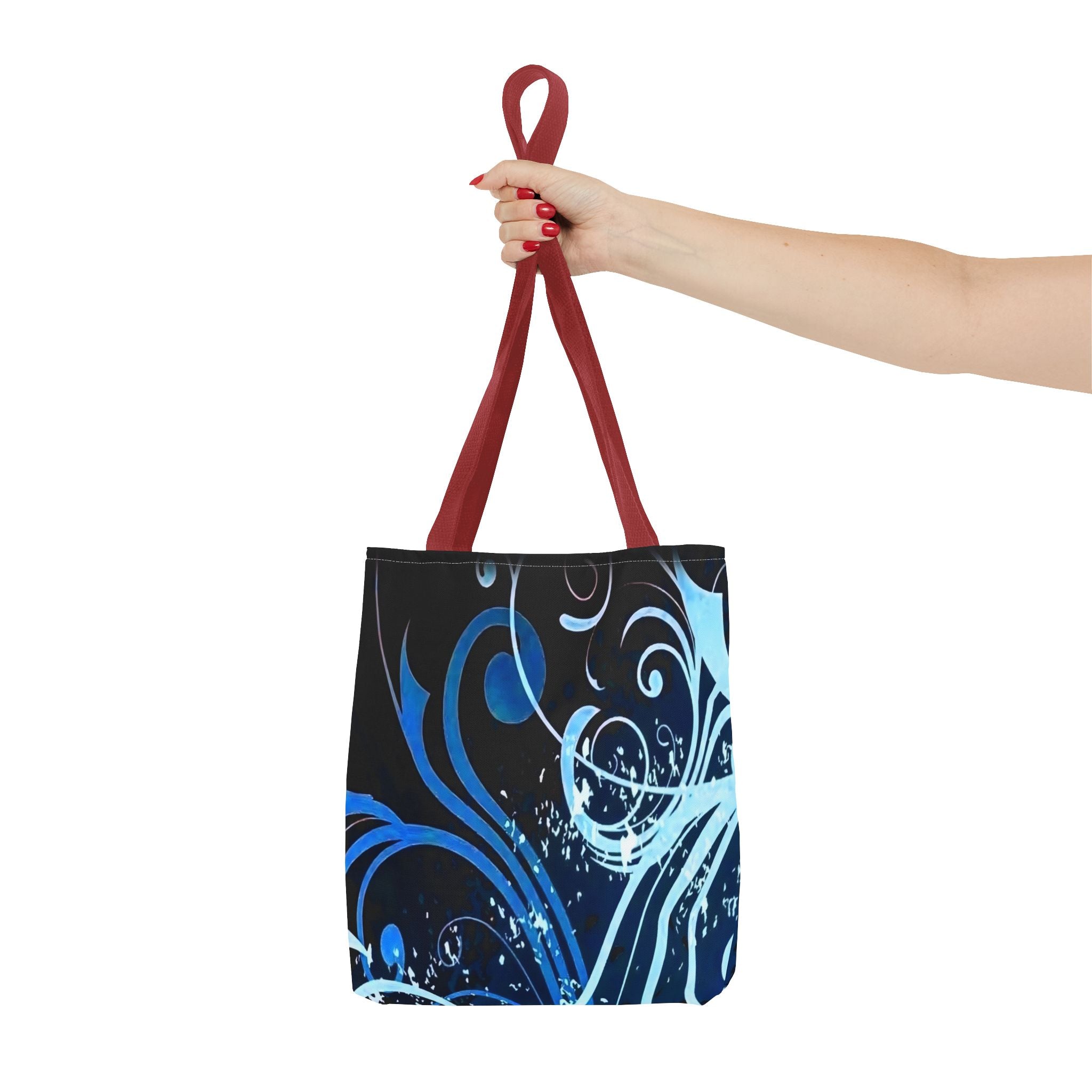 Elegant Blue Floral Tote Bag