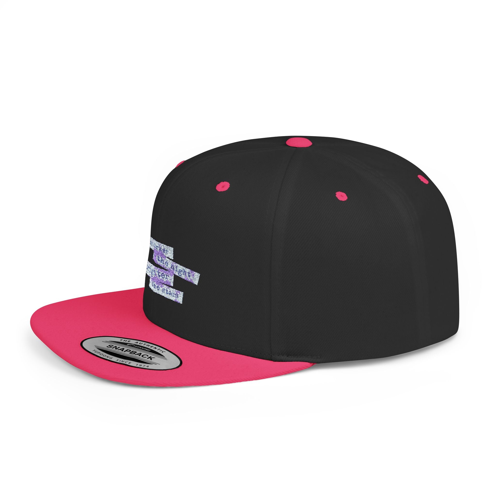 Glitter Graphic Flat Bill Snapback Hat