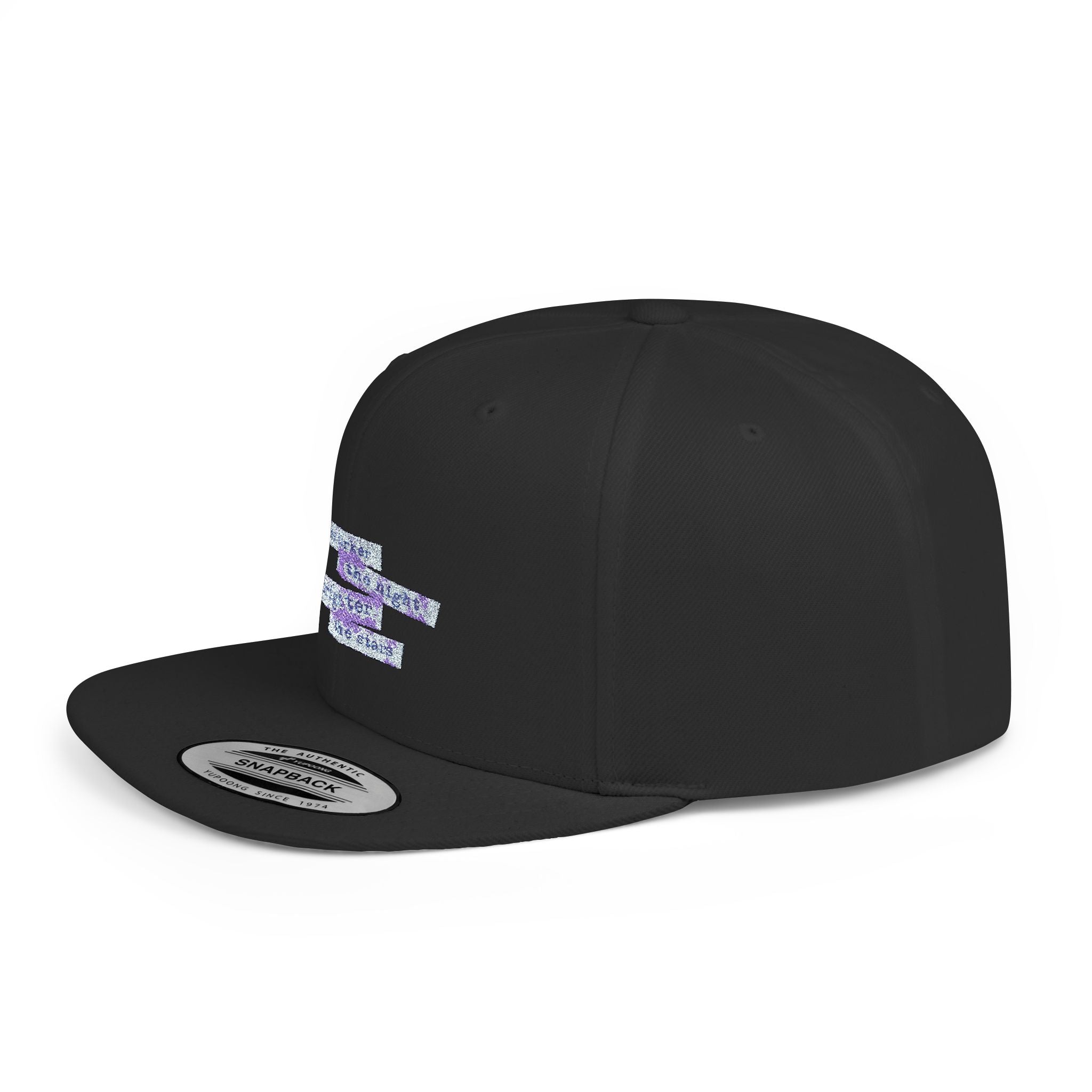 Glitter Graphic Flat Bill Snapback Hat