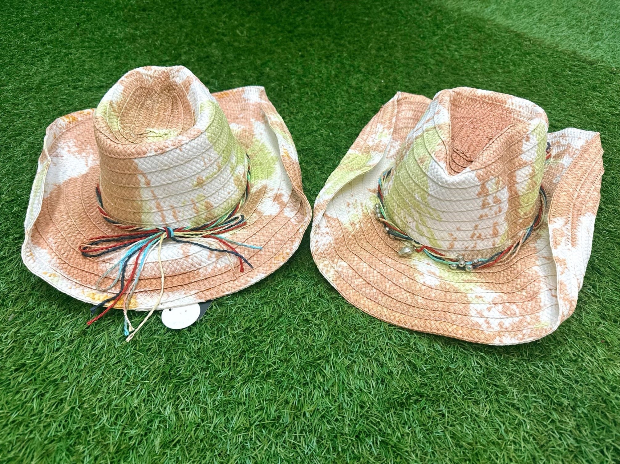 Mint/Beige Coastal Cowgirl Tie Dye Hat-1