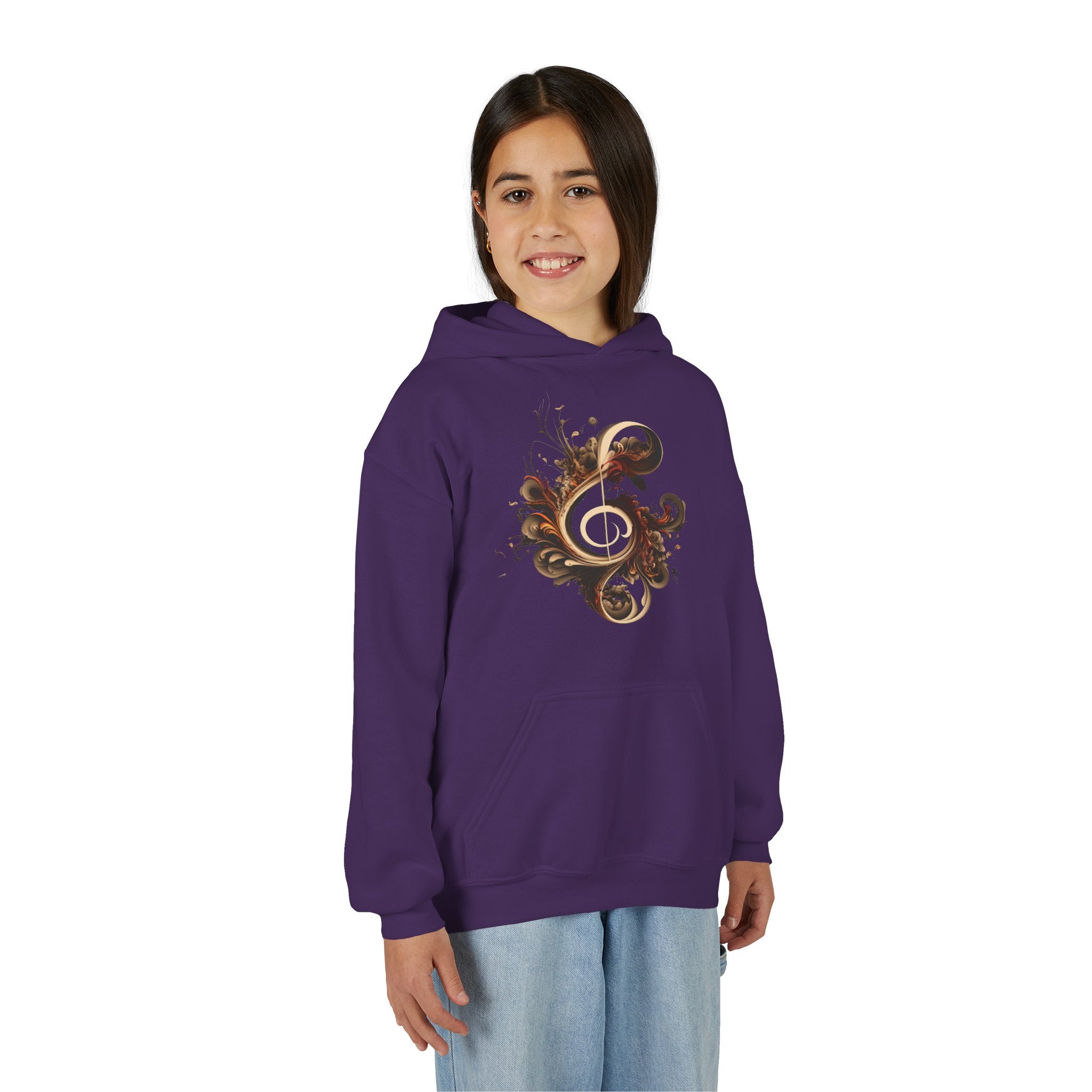 Artistic Youth Hooded Sweatshirt with Abstract Designs