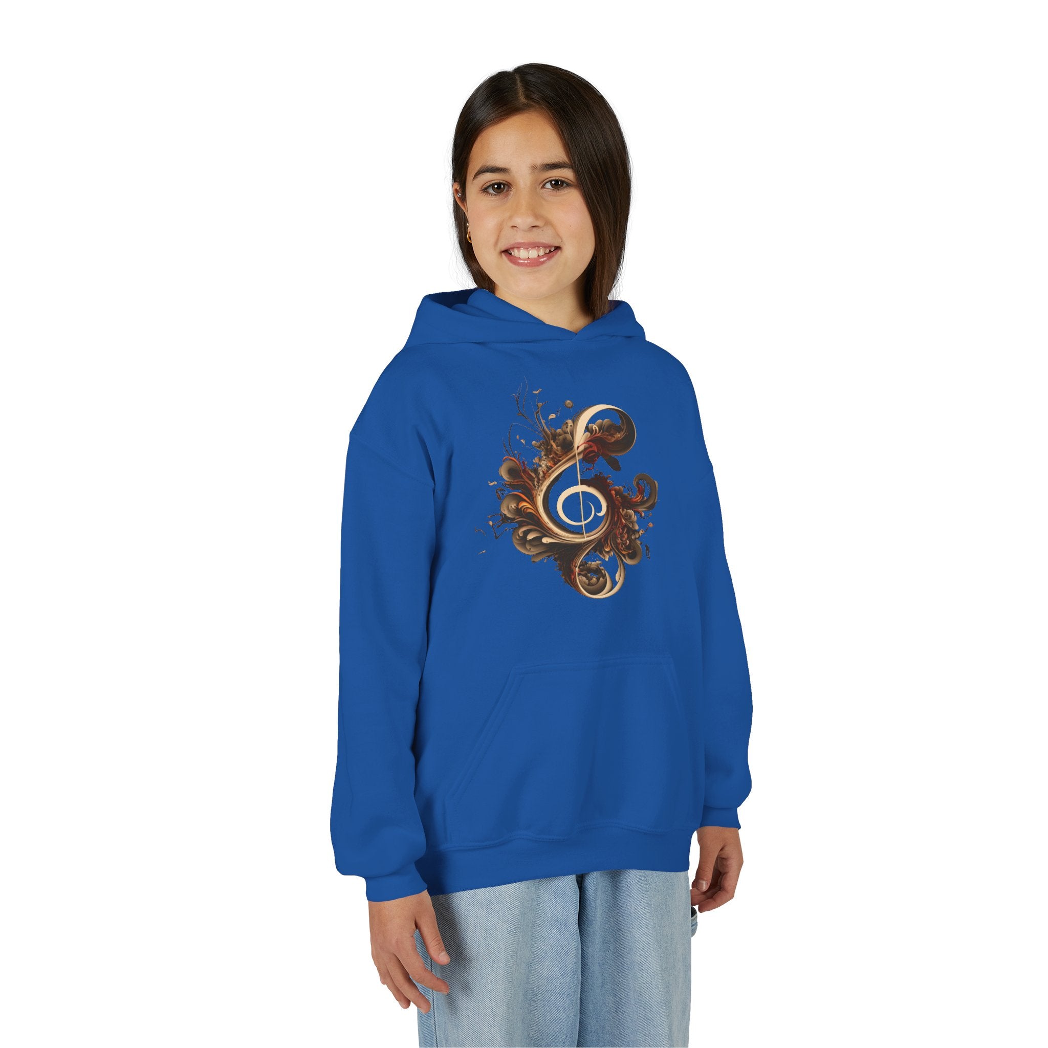 Artistic Youth Hooded Sweatshirt with Abstract Designs