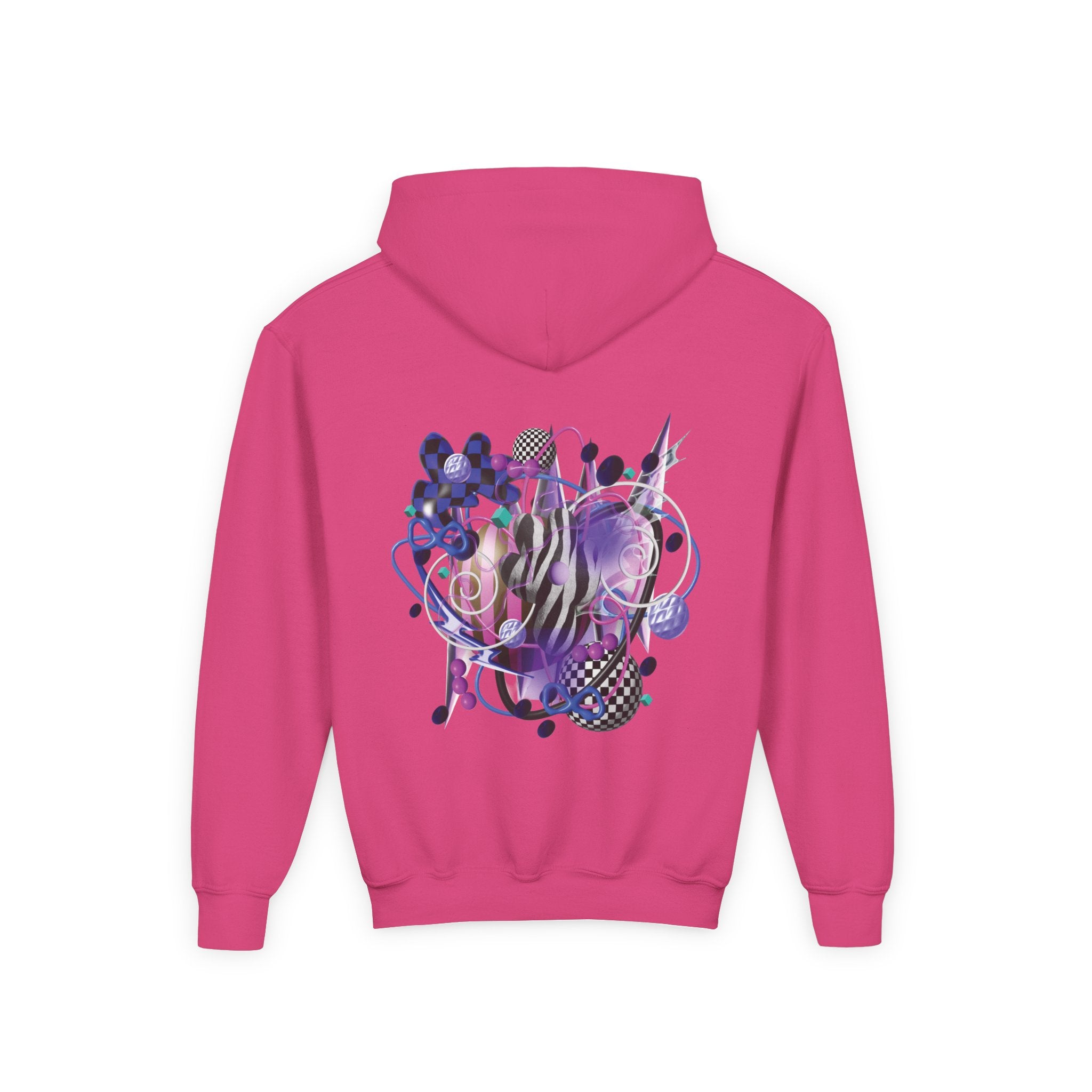 Artistic Youth Hooded Sweatshirt with Abstract Designs