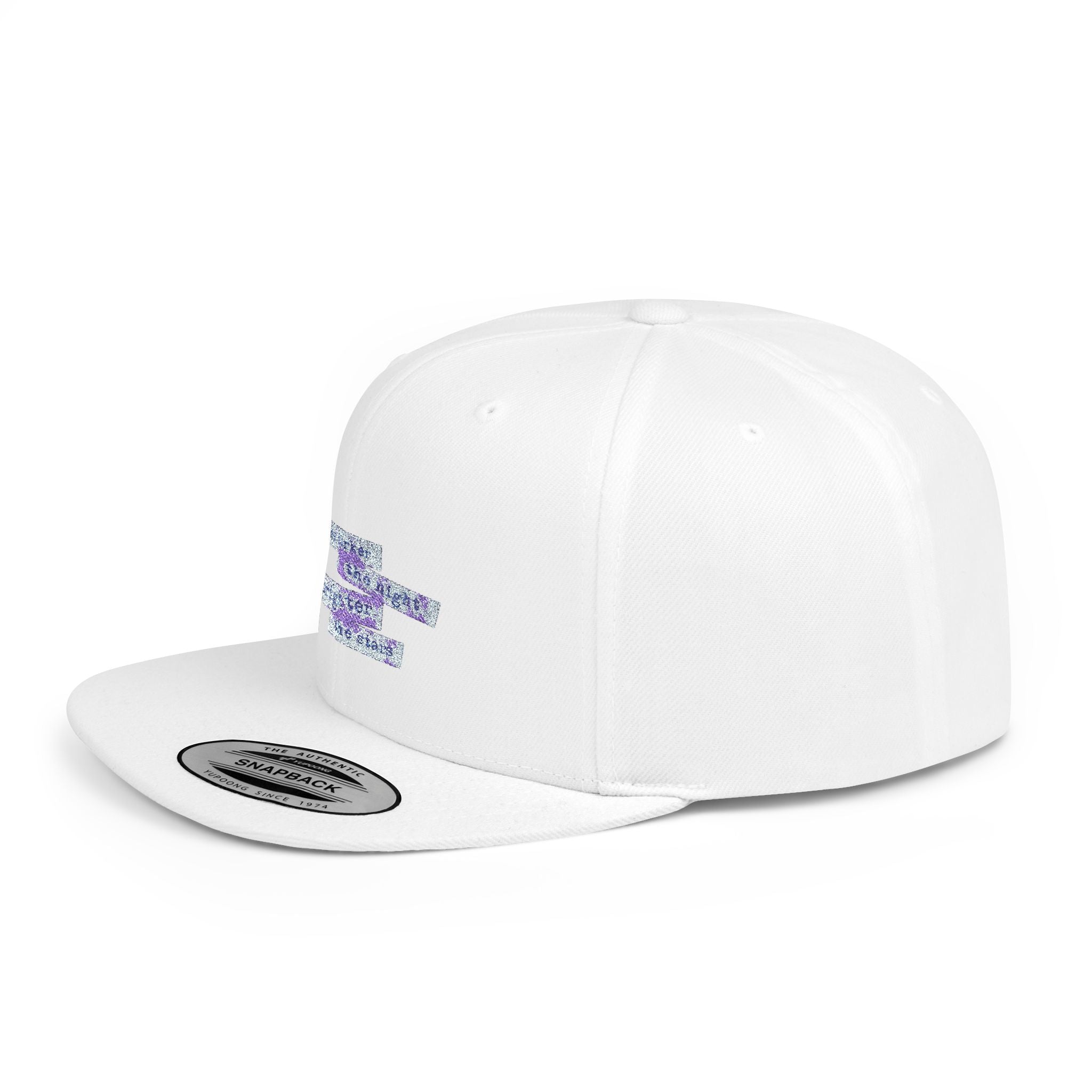 Glitter Graphic Flat Bill Snapback Hat