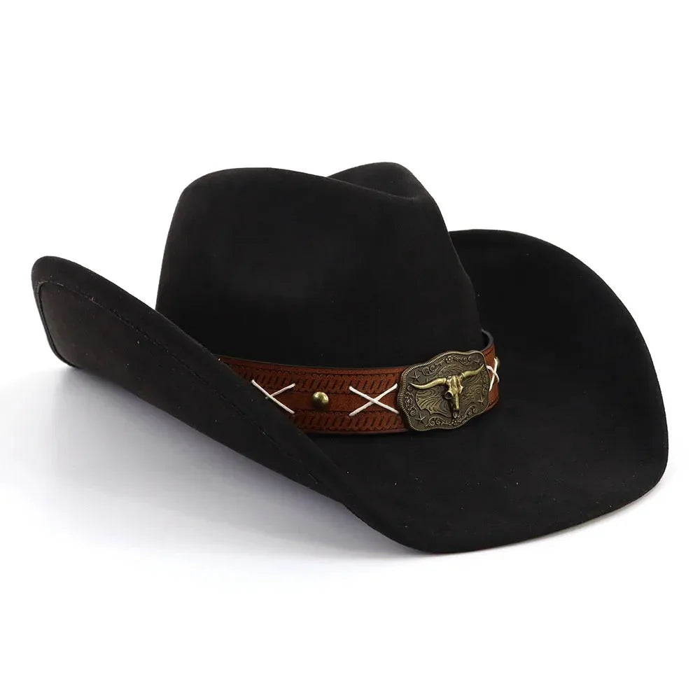 Suede Cowboy Hat, Hat with Crossroads Accessory, Hat for Burning, Cowboy Hat, Rancher Hat, Hat for customization-4