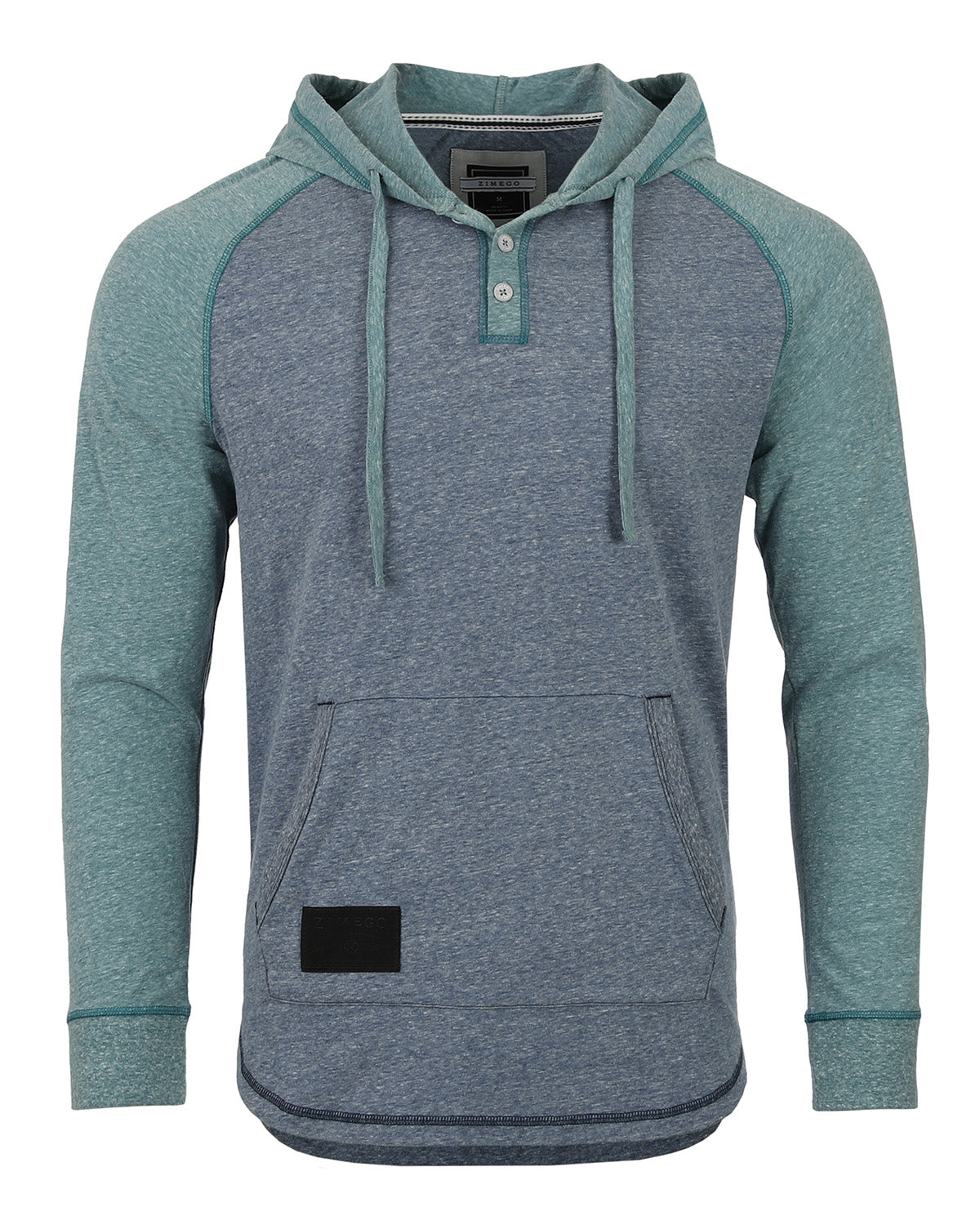 ZIMEGO Mens Long Sleeve Lightweight Hooded Henley – Color Block Pullover Hoodie  for Casual Gym Workout Travel-1