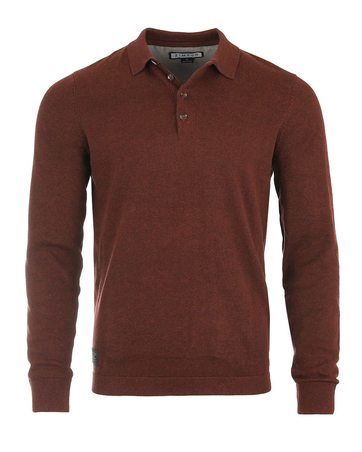 ZIMEGO Men's Casual Polo Sweater - Long Sleeve Pullover Button Knit Shirt-3