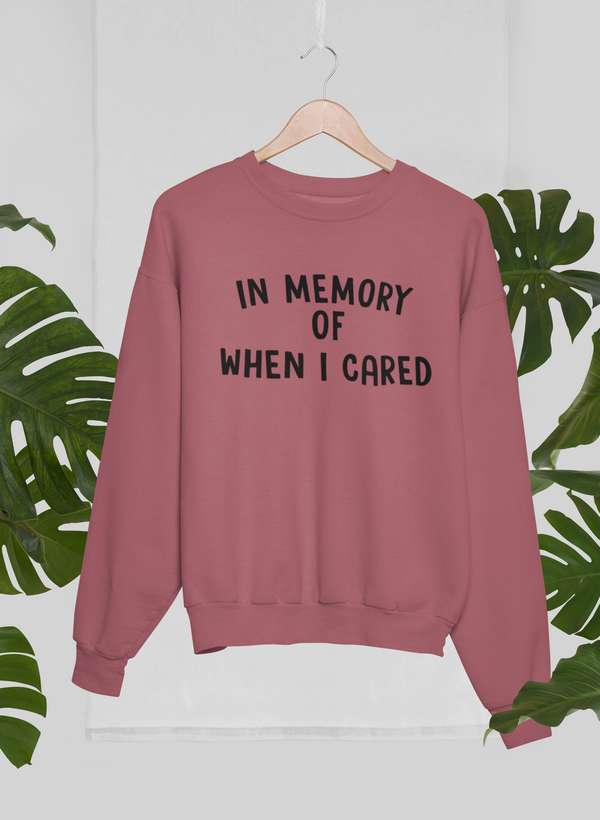 In Memory Of When I Cared Sweat Shirt