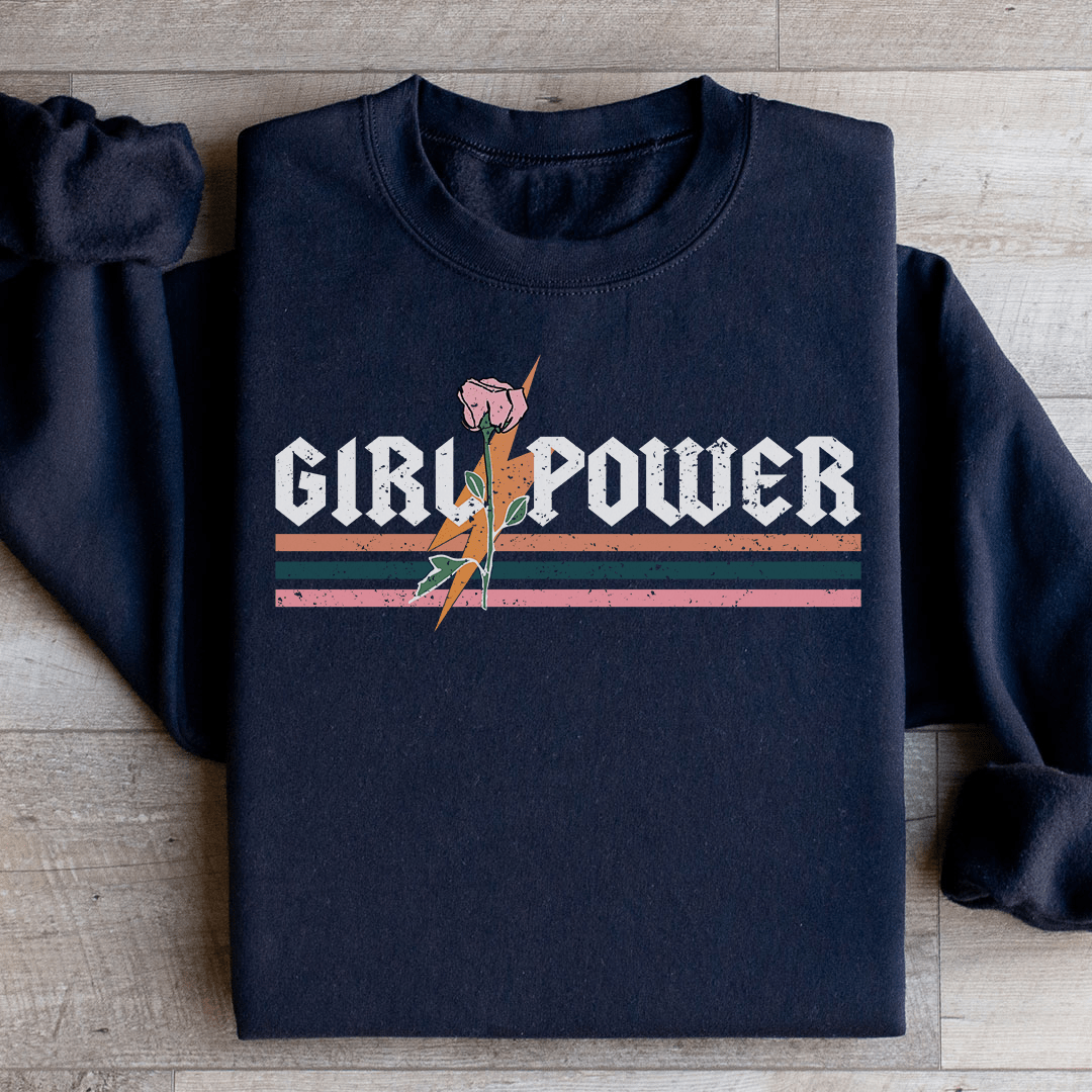 Girl Power Rose Cotton Blend Sweat Shirt
