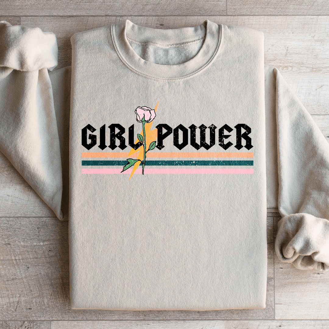 Girl Power Rose Cotton Blend Sweat Shirt