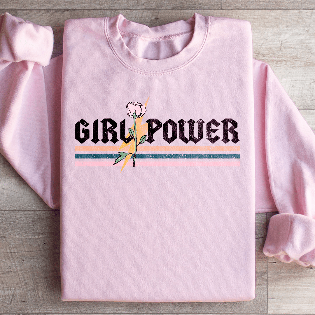 Girl Power Rose Cotton Blend Sweat Shirt