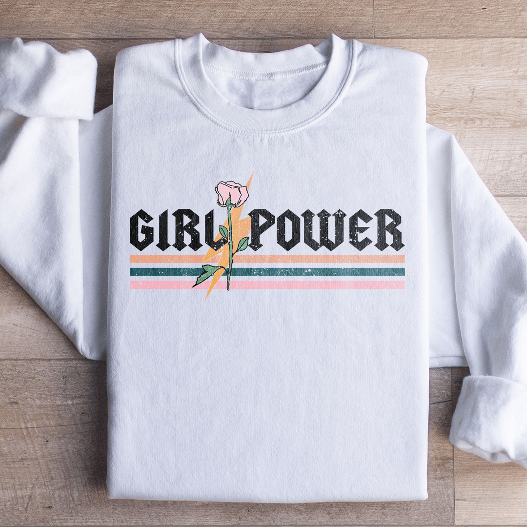 Girl Power Rose Cotton Blend Sweat Shirt