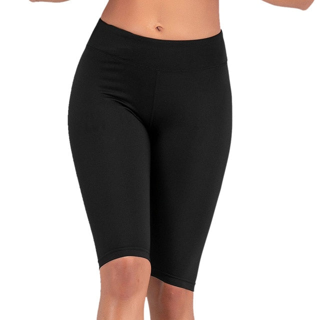 Neon Green Women's High Waist Athletic Biker Shorts Workout Leggings